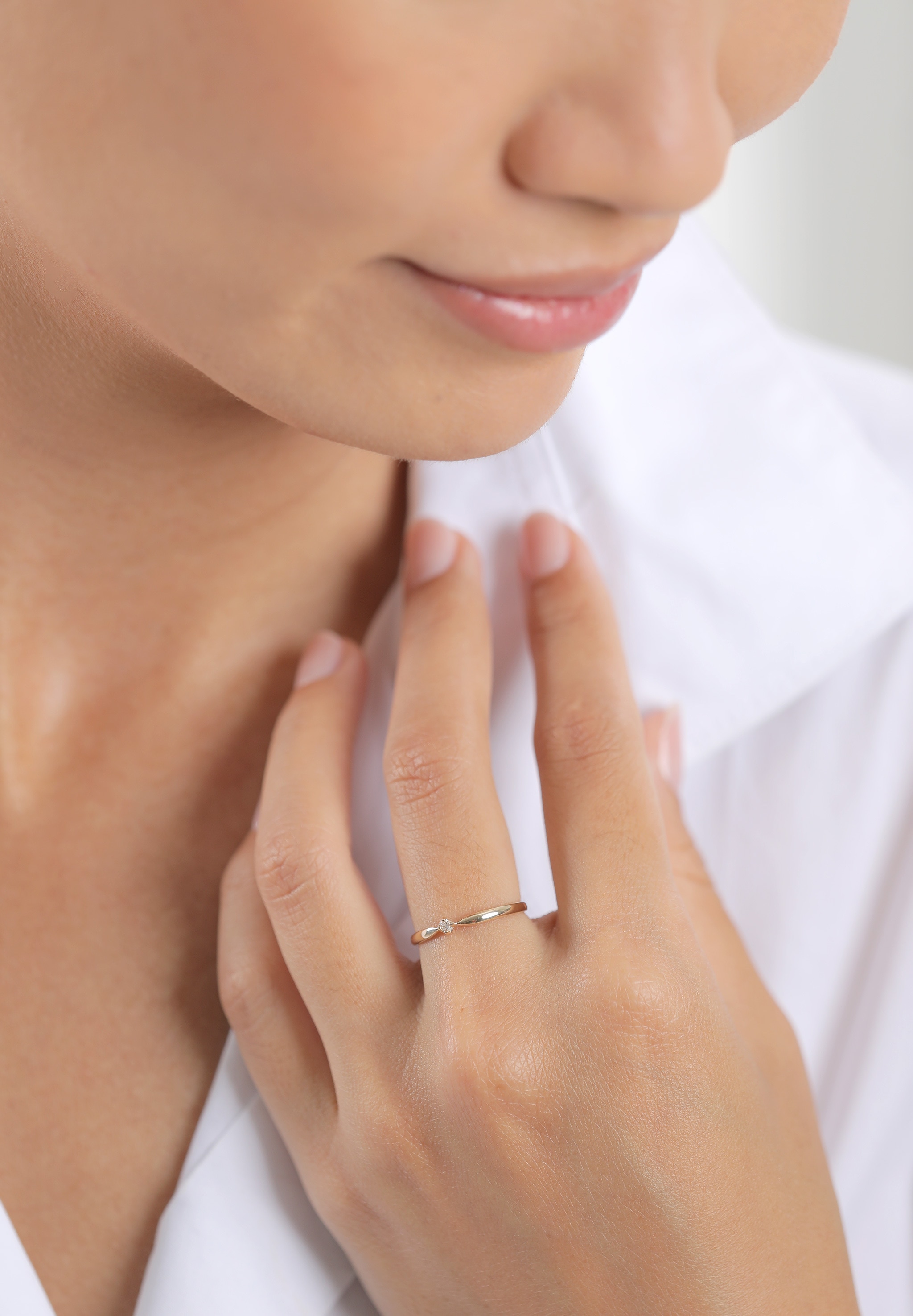 Elli DIAMONDS Verlobungsring »Verlobungsring Diamant Brillantschliff (0.03 ct) 585 Gelbgold«