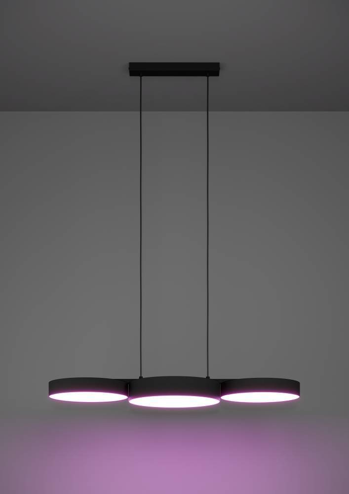EGLO Hängeleuchte »BARBANO-Z Hängelampe, schwarz weiß, ZigBee 3.0, Disco-Modus, Timer«, 3 flammig, Leuchtmittel LED-Modul | LED fest integriert, App und Sprachsteuerung Alexa, ‎82 x 30 x 110 cm, exkl. Fernbedienung