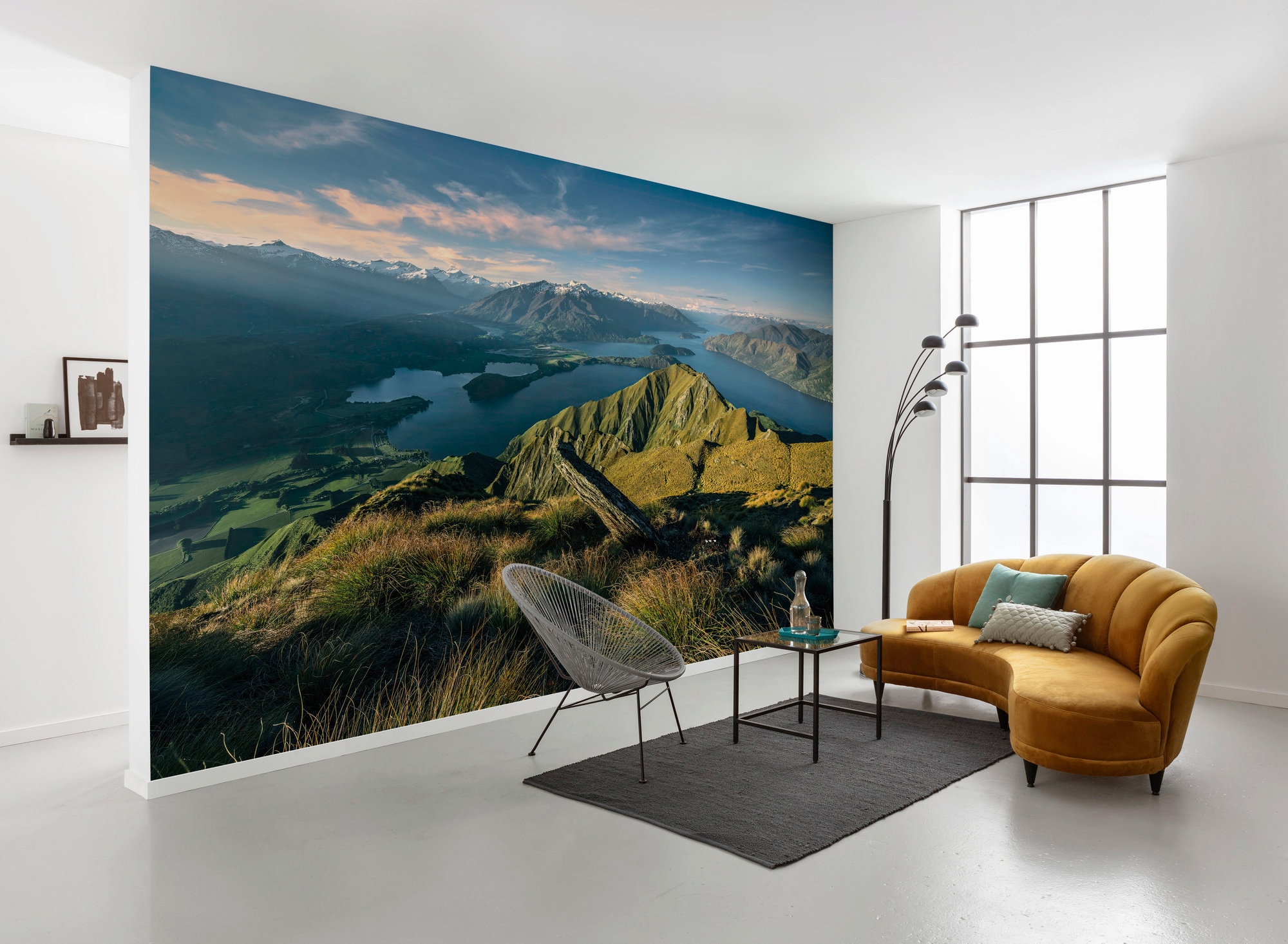 Sanders & Sanders Fototapete Landschaft Grün und Blau 450 x 280 cm 612696 günstig online kaufen