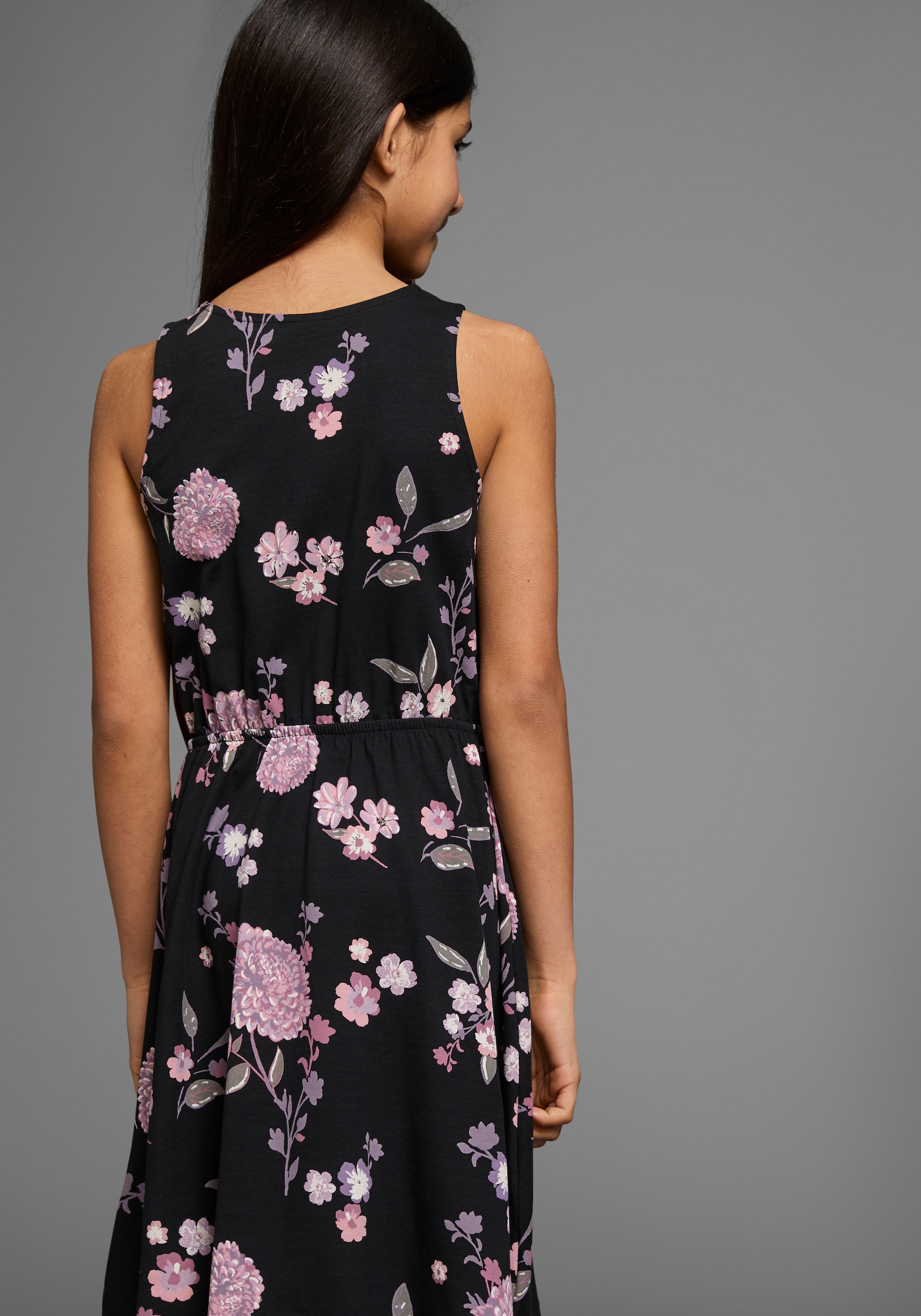 KIDSWORLD Jerseykleid »Trägerkleid mit Blumenmuster« festliche Anlässe,  ärmelloses Kleid