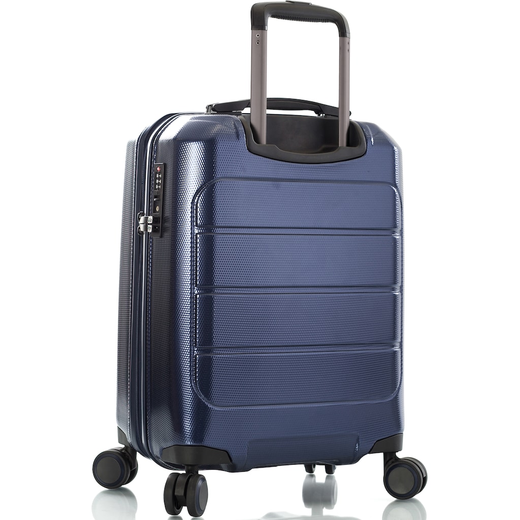 Heys Hartschalen-Trolley »Eco Case, 53 cm, Navy Blau«, 4 Rollen, Handgepäck-Koffer Reisegepäck zum Teil aus recyceltem Material