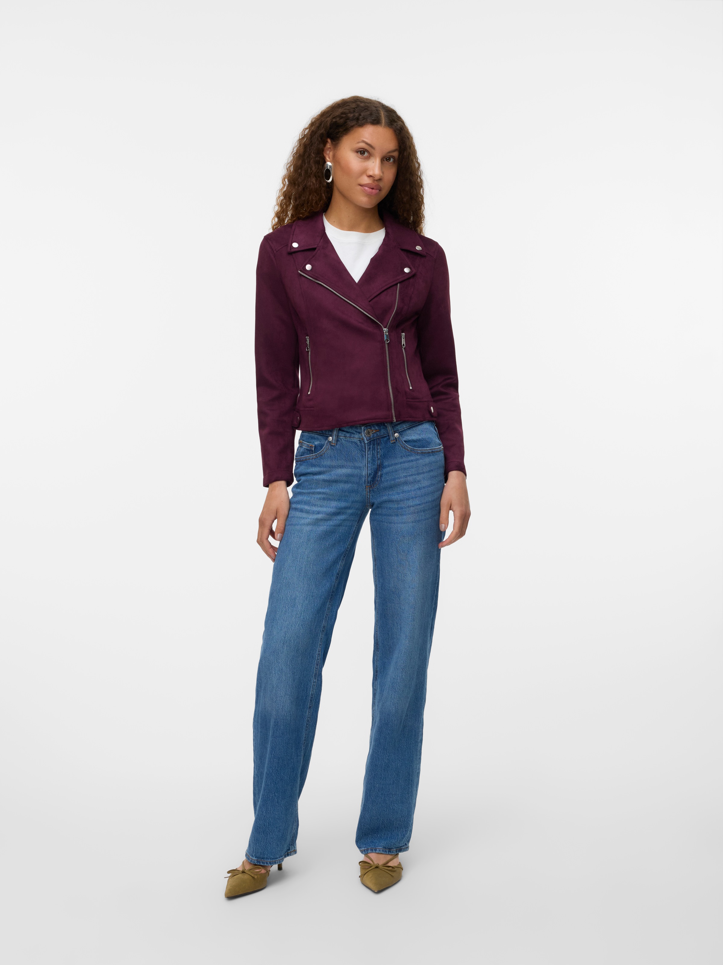 Vero Moda Lederimitatjacke »VMJOSE SHORT FAUX SUEDE JACKET GA NOOS«, mit asymetrischem Reißverschluss