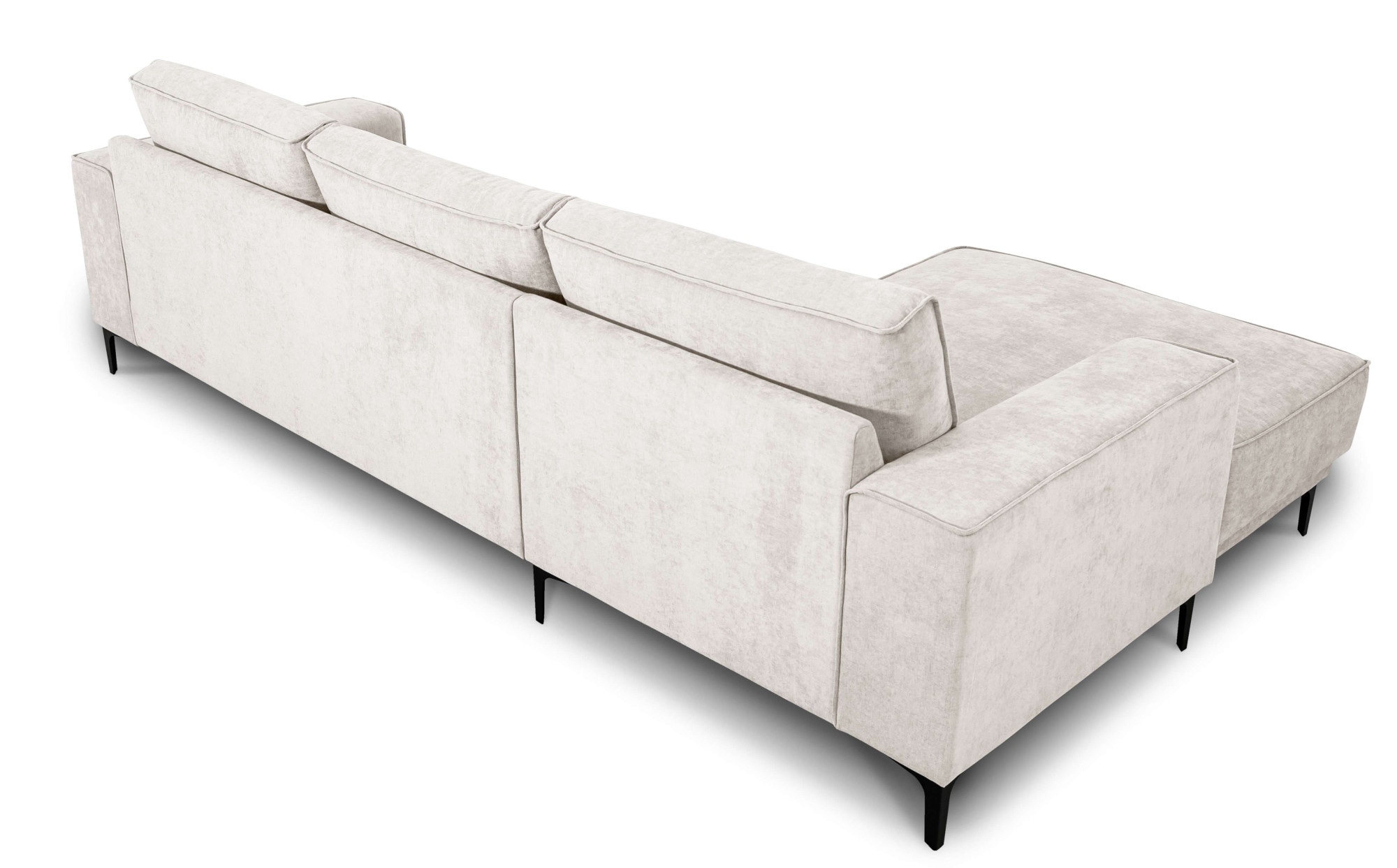 Places of Style Ecksofa »Polsterecke Oland, Struktur, Flachgewebe, Luxus-Microfaser, Boucle«, L-Form, 280 cm, Wellenunterfederung, Skandi-Design, Metallfüße