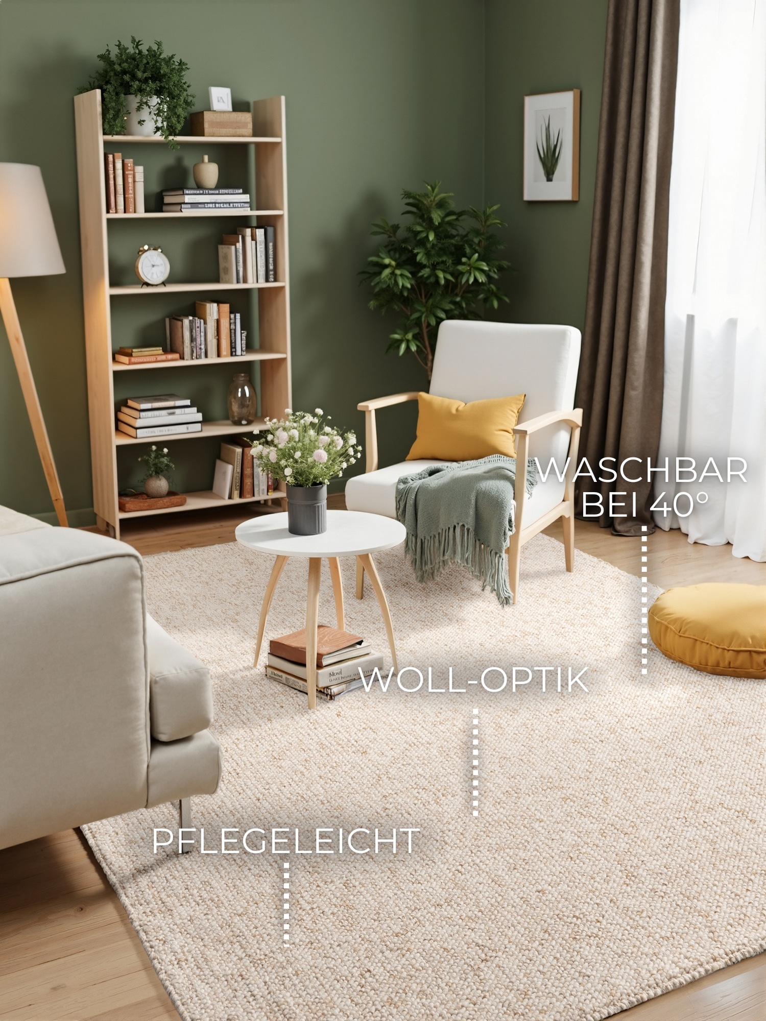 ELLE DECORATION Teppich »Rocco«, rechteckig, 10 mm Höhe, Nachhaltig, waschb günstig online kaufen