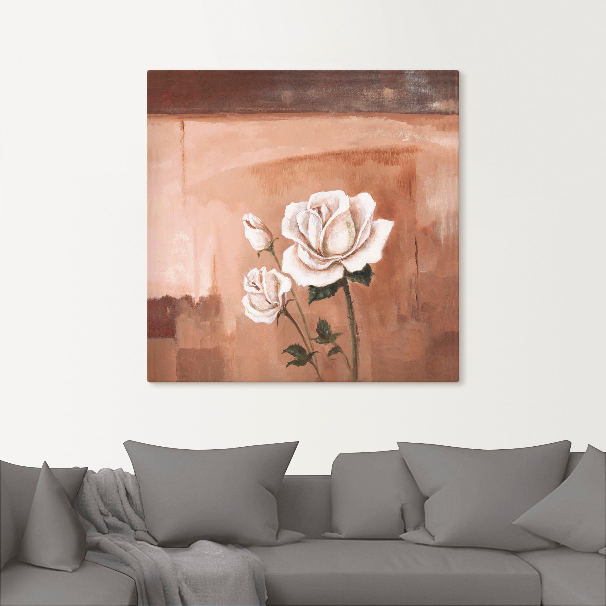 Artland Leinwandbild »Rosen II«, Blumenbilder, (1 St.), auf Keilrahmen gespannt