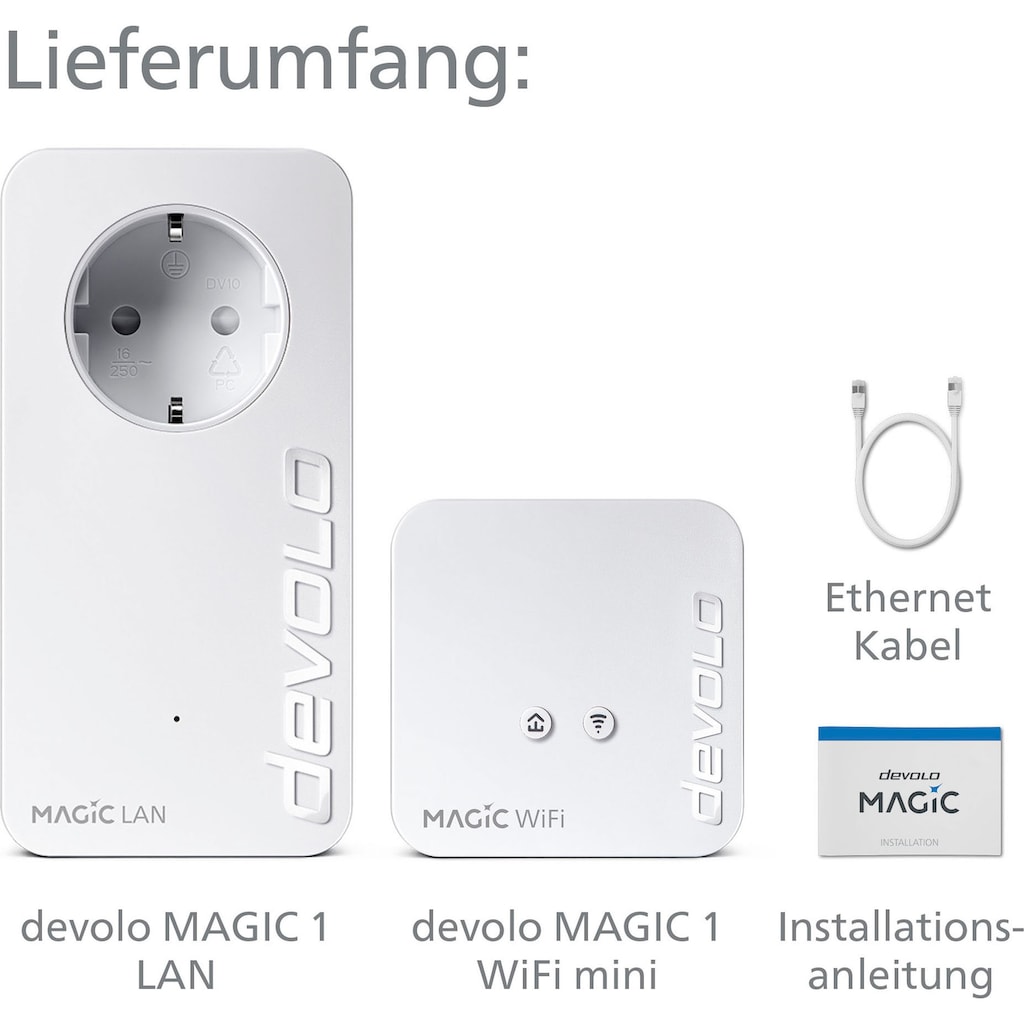 DEVOLO WLAN-Router »Magic 1 WiFi mini Starter Kit (1200Mbit, G.hn, Powerline + WLAN, Mesh)«