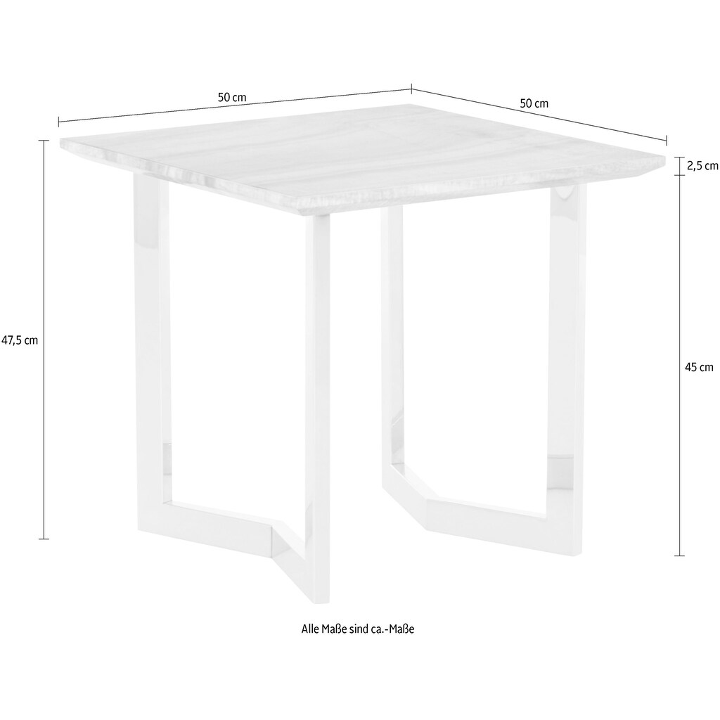 Leonique Couchtisch »Tinto«, mit einer Marmoroptik Tischplatte, in quadratischer oder rechteckiger Tischform und unterschiedlichen Breiten erhältlich