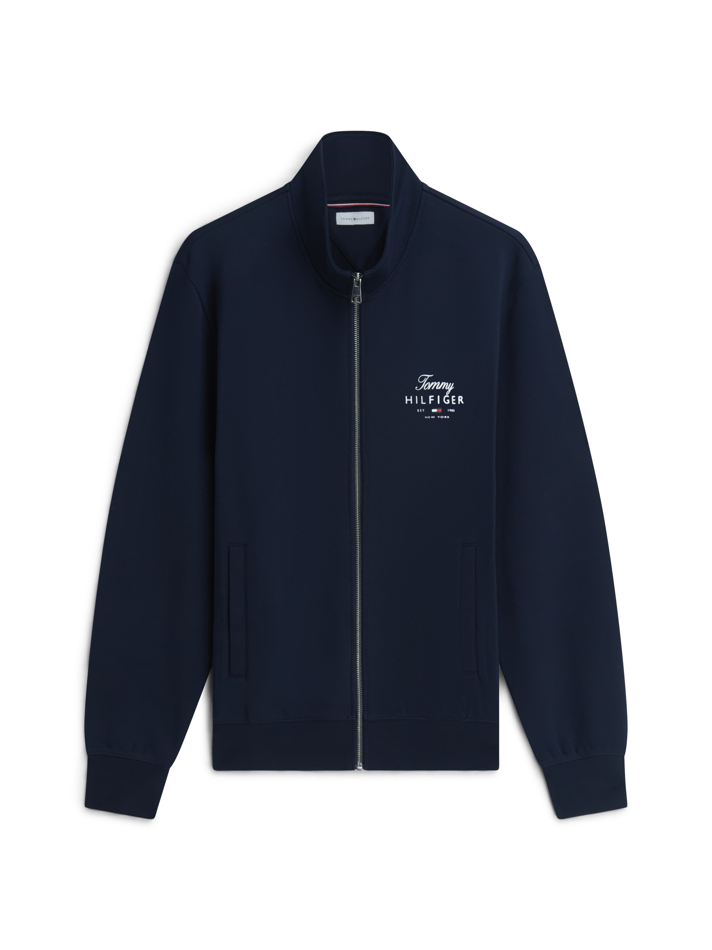 Tommy Hilfiger Sweatjacke »SCRIPT STACK FZ STAND COLLAR«