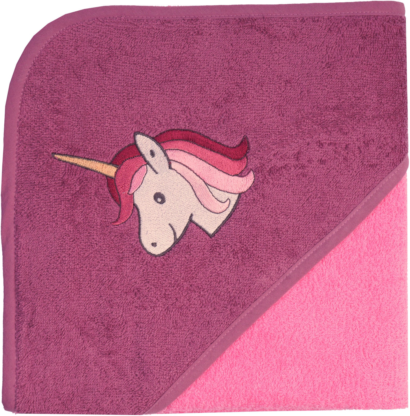Kapuzenhandtuch »Einhorn« mit Kapuze, maschinenwaschbar, trocknergeeignet rosa Frottee, Frottee B/L: 80cmx80cm, 1 Stk., Frottee
