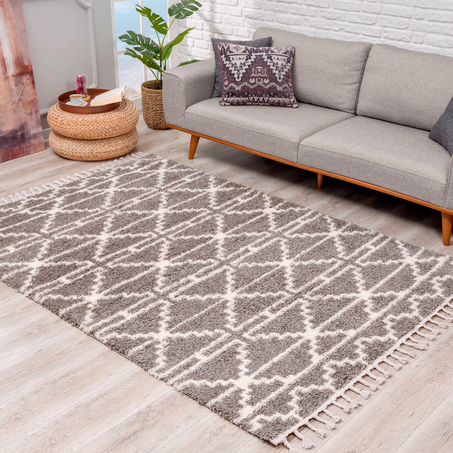 Carpet City Hochflor-Teppich »Pulpy 530«, rechteckig, besonders weich, mit  Fransen, Geo-Muster bequem und schnell bestellen
