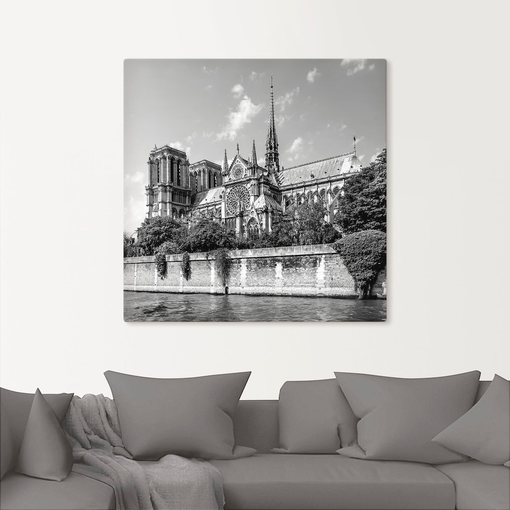 Artland Wandbild »Paris Kathedrale Notre-Dame«, Gebäude, (1 St.), in vielen Größen & Produktarten - Alubild / Outdoorbild für den Außenbereich, Leinwandbild, Poster, Wandaufkleber / Wandtattoo auch für Badezimmer geeignet