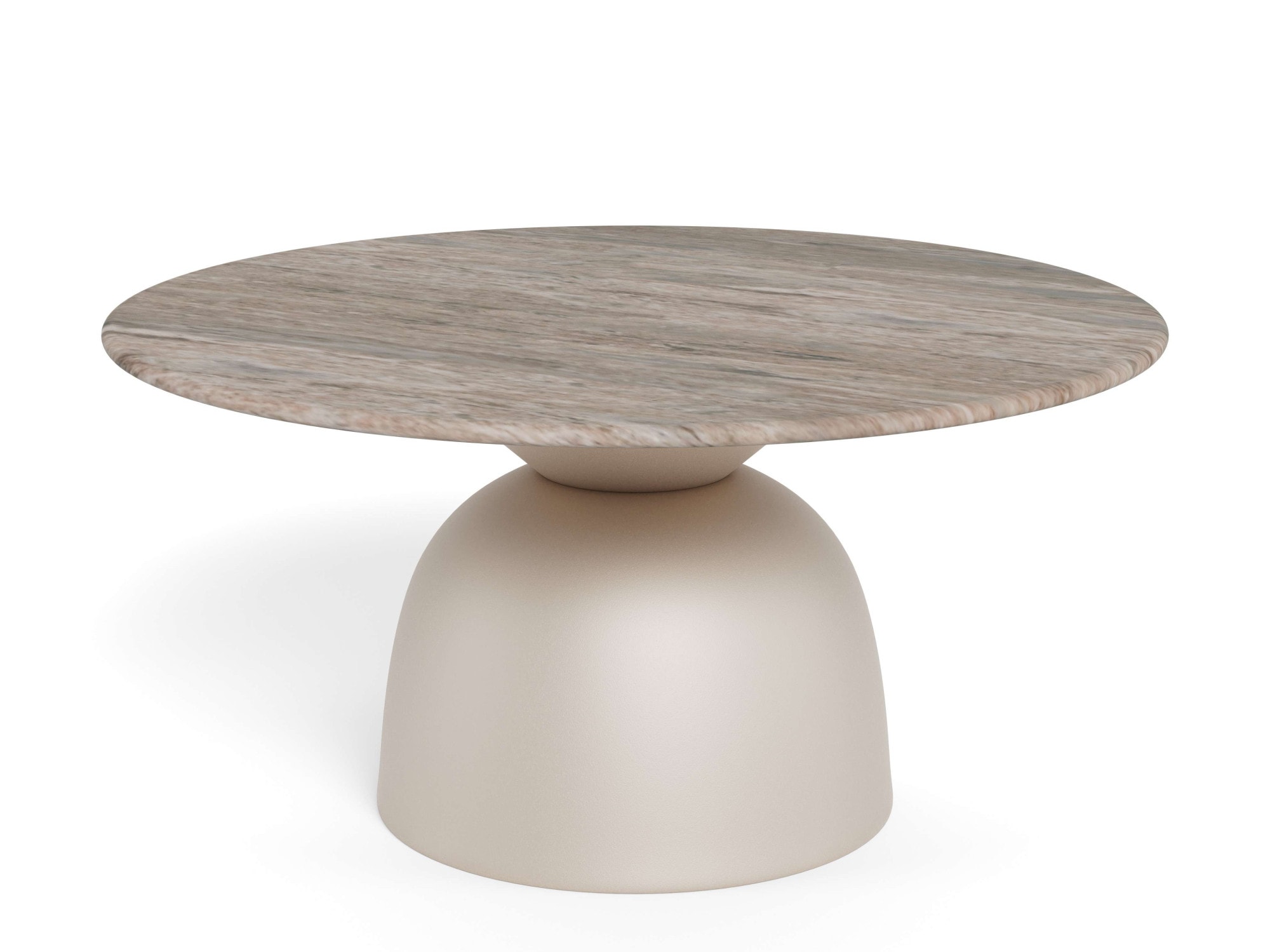 ACTONA GROUP Couchtisch »Ferrol Beistelltisch– stilvoll & modern mit eleganter Marmorplatte« Rund. Grauer Toronto Marmor, raues Stahlgestell, grau. Ø: 80 cm