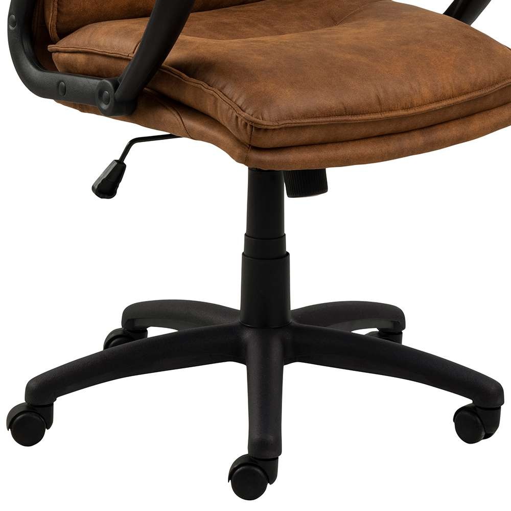 ACTONA GROUP Schreibtischstuhl, Polyester, Drehstuhl, Braun, Fuß Schwarz, Bremsrollen, Dreh-und Kippbar, Armlehne
