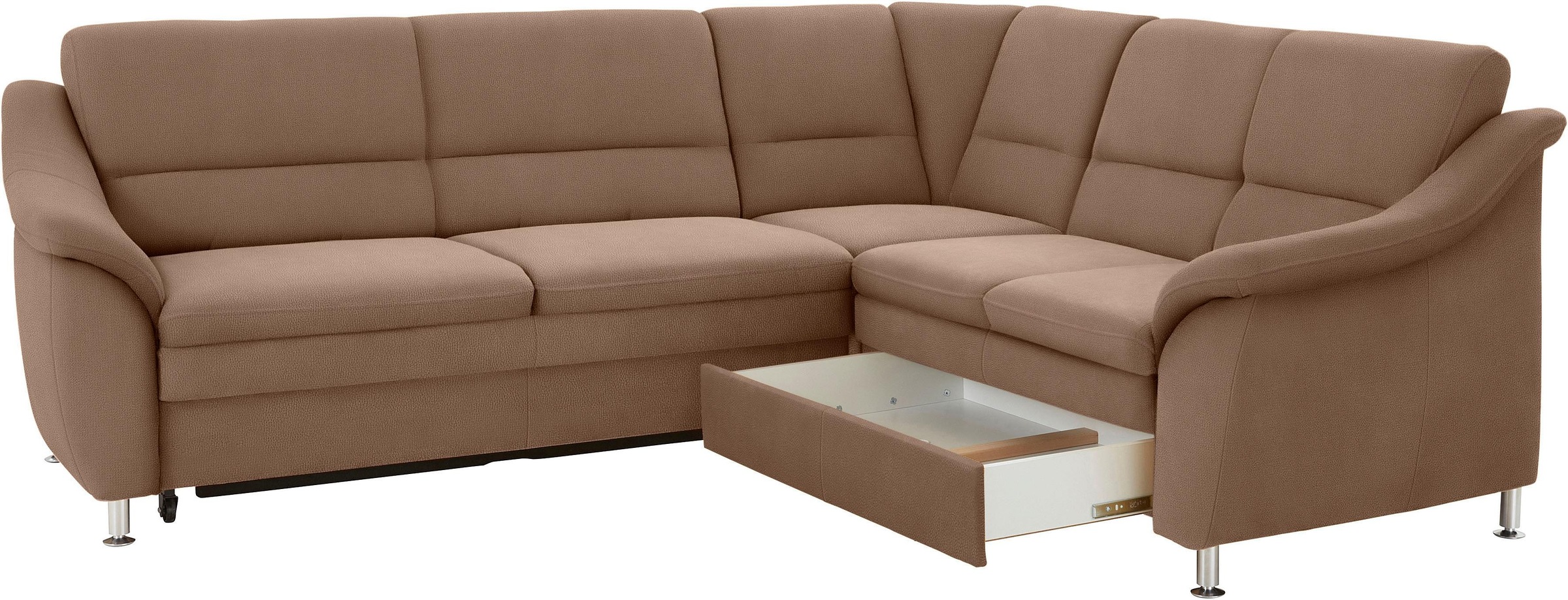 sit&more Ecksofa »Cardoso L-Form«, mit Federkern, wahlweise mit Bettfunktion und Schubkasten