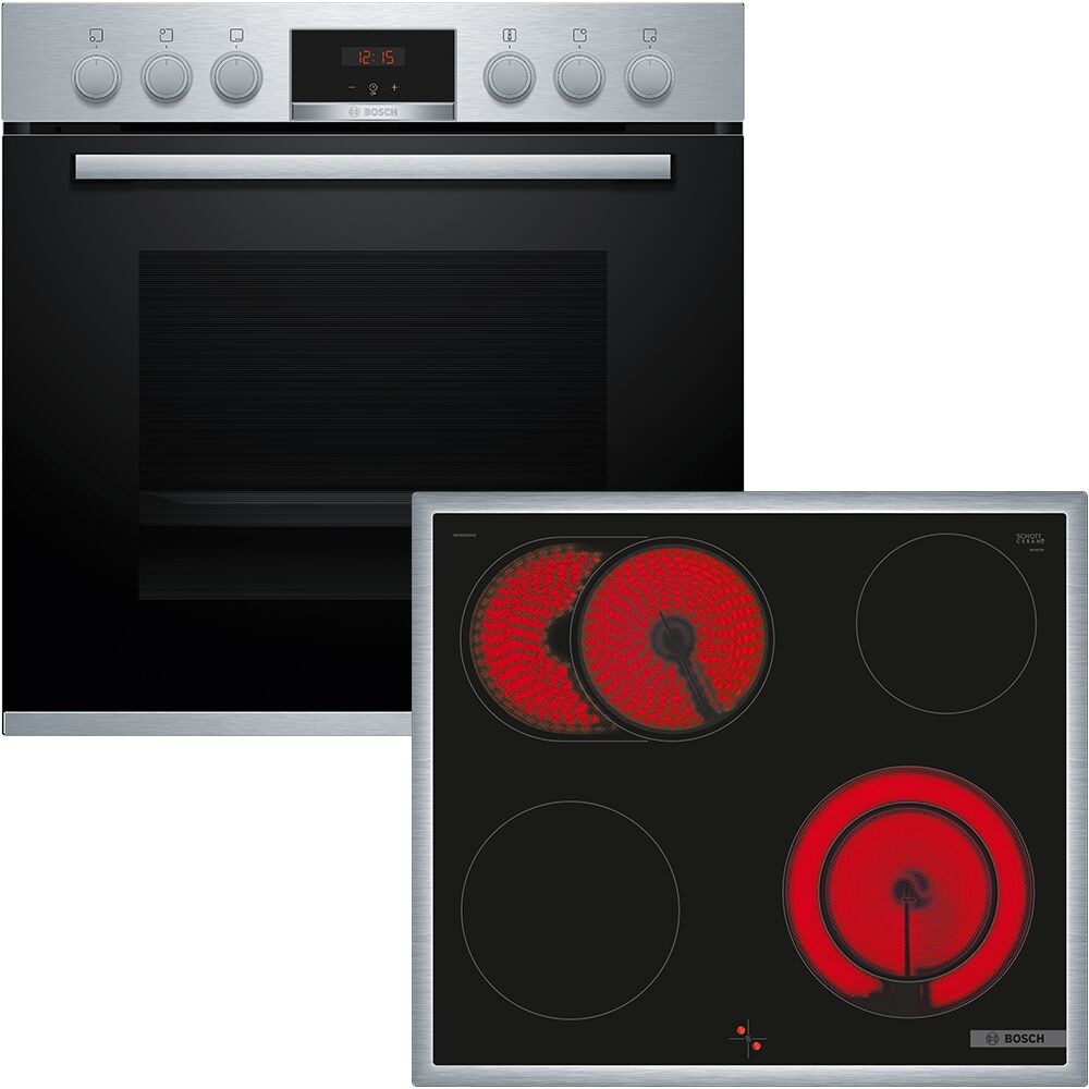 BOSCH Elektro-Herd-Set »HND411VS67«, mit Backwagen, Backwagen mit ausziehbarer Tür für bequemes Kochen & Backen