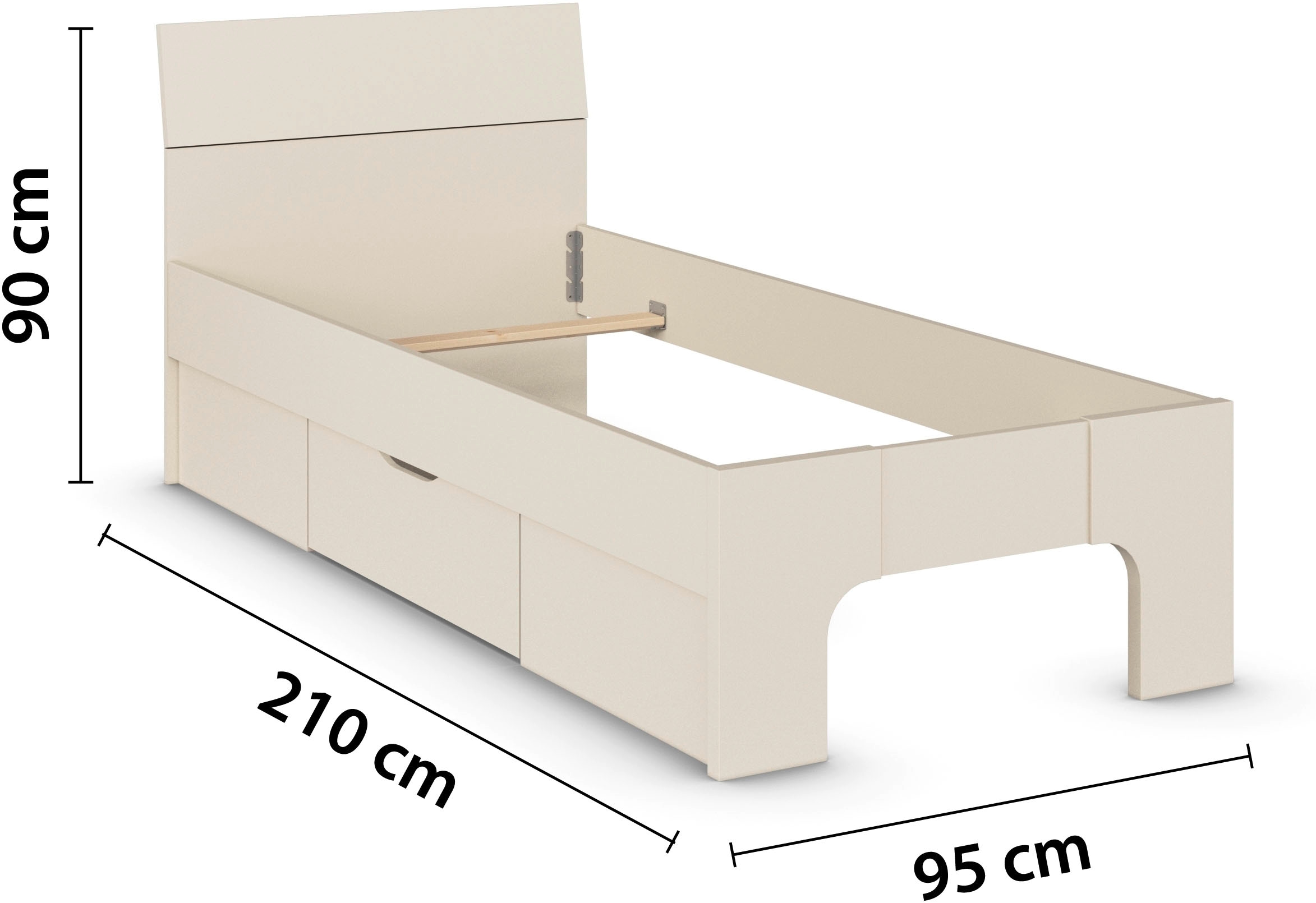 rauch Bett »Marlene«, (Breite 90x200 cm oder 140x200 cm), in 2 Breiten mit geräumigem Schubkasten MADE IN GERMANY