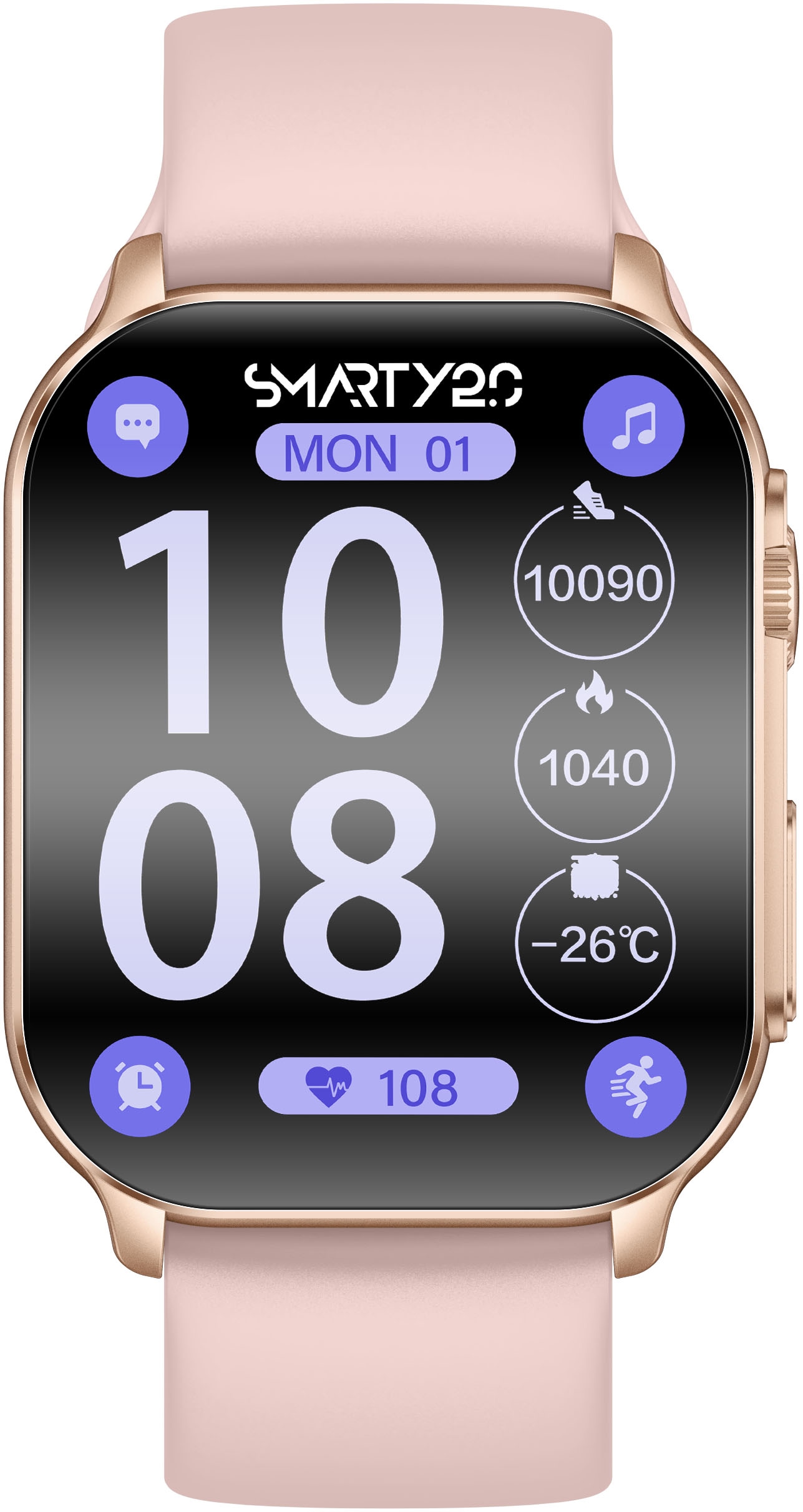 SMARTY 2.0 Smartwatch, Armbanduhr, Damenuhr, Herrenuhr, Android5.0+, Apple iOS 9.0+)