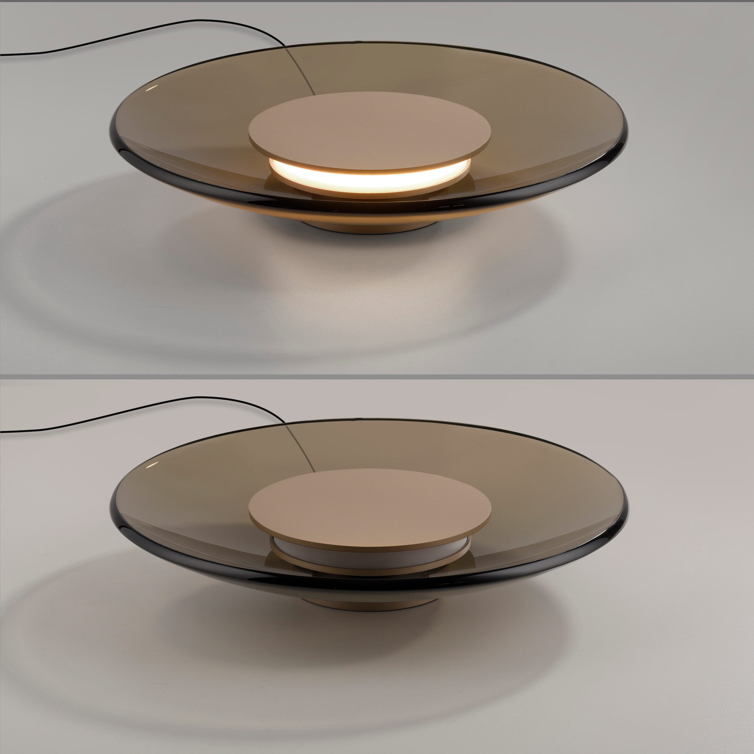 Neuhaus PURE LED Tischleuchte »PURE Moon« LED-Board 1 Stk. Warmweiß Stufenloses dimmen per Touchdimmer, Glas amberfarben