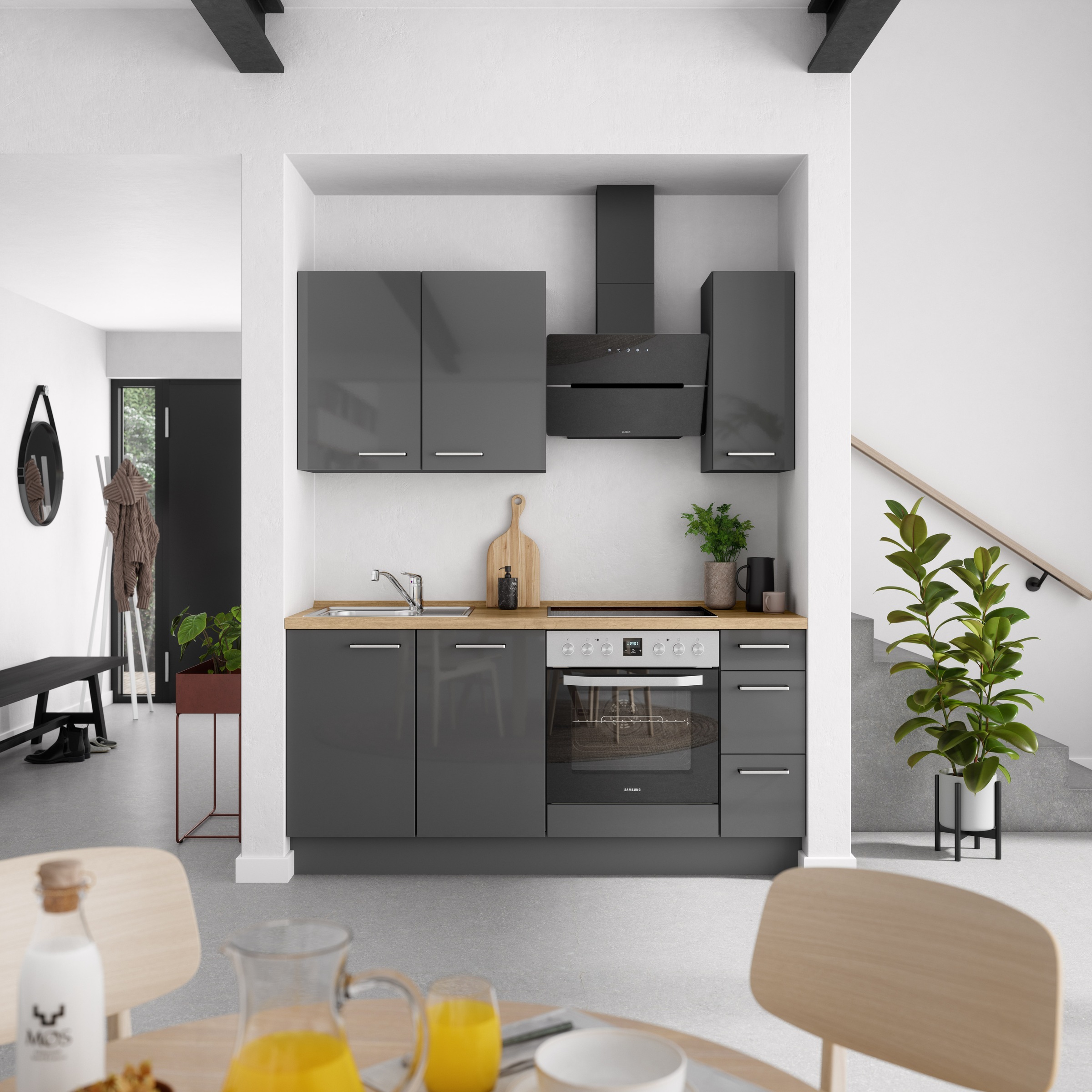 nobilia® Küchenzeile »"Flash II"«, vormontiert, Ausrichtung wählbar, Breite 180 cm, wahlw. mit E-Geräten