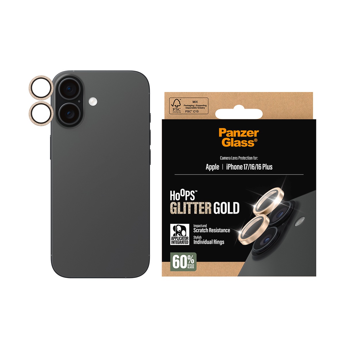 CARE by PanzerGlass Kameraschutzglas »Hoops Camera Lens Protector« für Apple iPhone 17;Apple iPhone 16;Apple iPhone 16 Plus Kameraschutz,Linsenschutz,Objektivschutz, kratz- & stoßfest