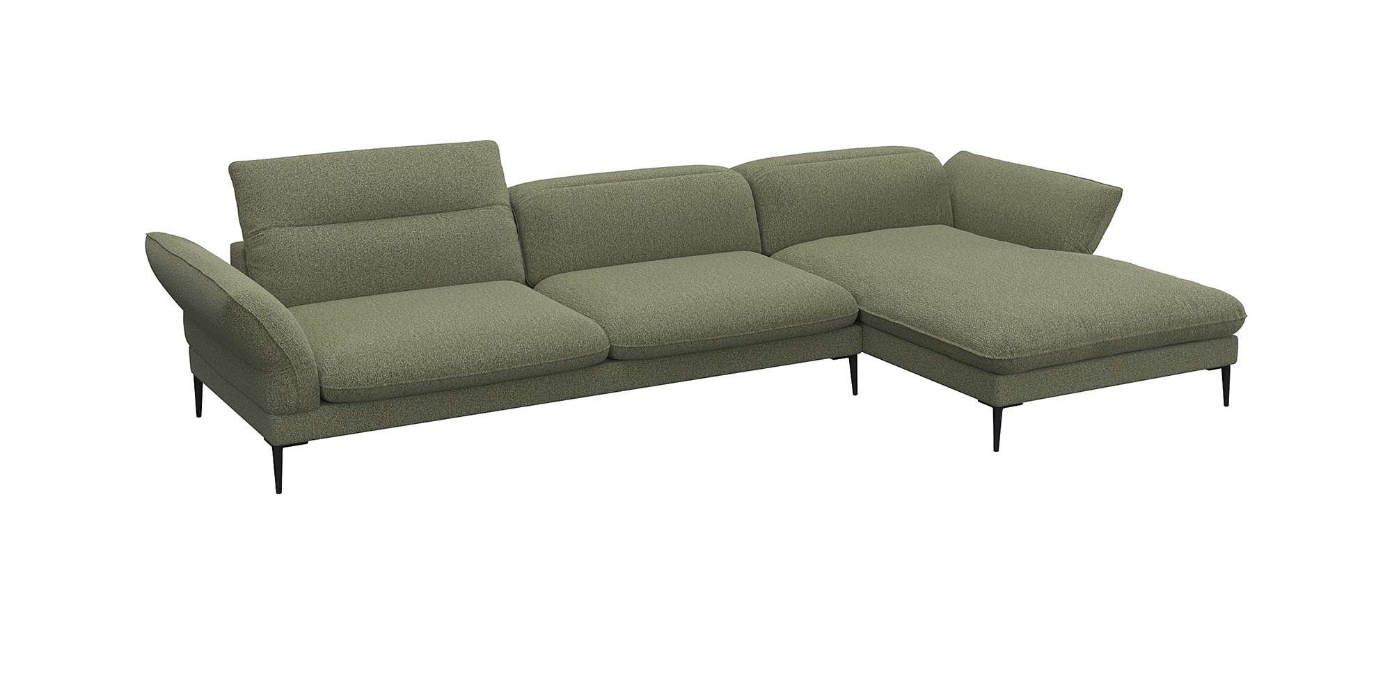 FLEXLUX Ecksofa »Salino, Funktionssofa mit Recamiere, Relaxsofa, Ecksofa«, Sofa mit Arm- und Kopfteil-Verstellungen, Kaltschaum & Stahl-Wellen