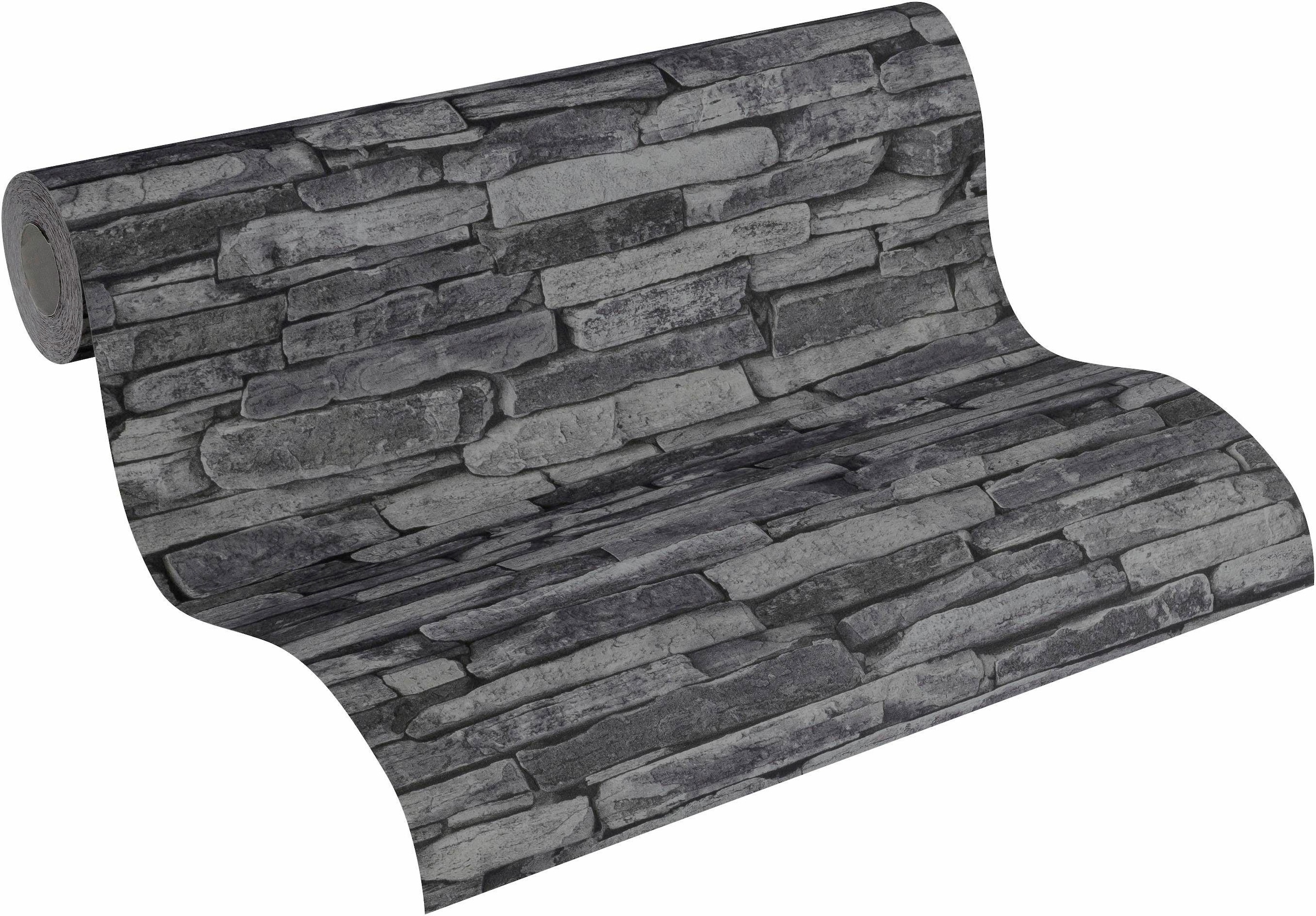living walls Vliestapete »Best of Wood`n Stone 2nd Edition«, Steinoptik-gemustert-Motiv, Modern Tapete Stein Tapeten Wohnzimmer Schlafzimmer Flur Design Optik