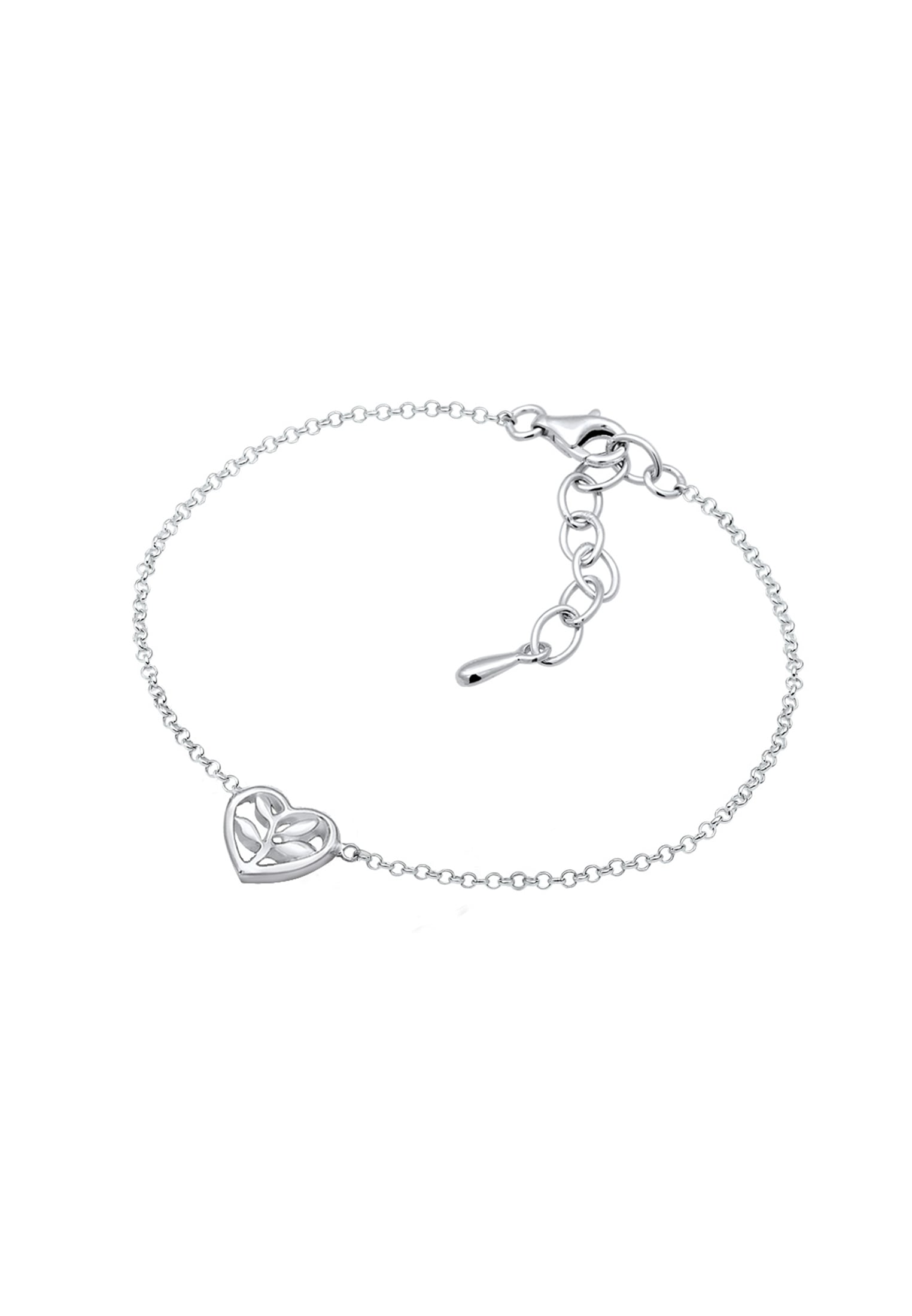 Elli Armband »Herz Cut-Out Lebensbaum Blume 925 Silber Beau«