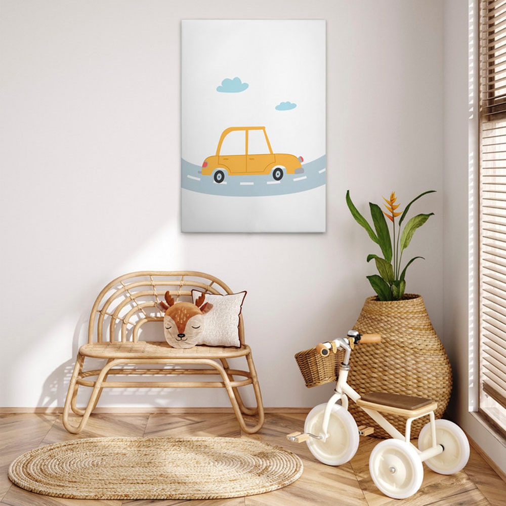 A.S. Création Leinwandbild »Cars 1 - Wandbild Weiß Gelb Blau Keilrahmen Kun günstig online kaufen