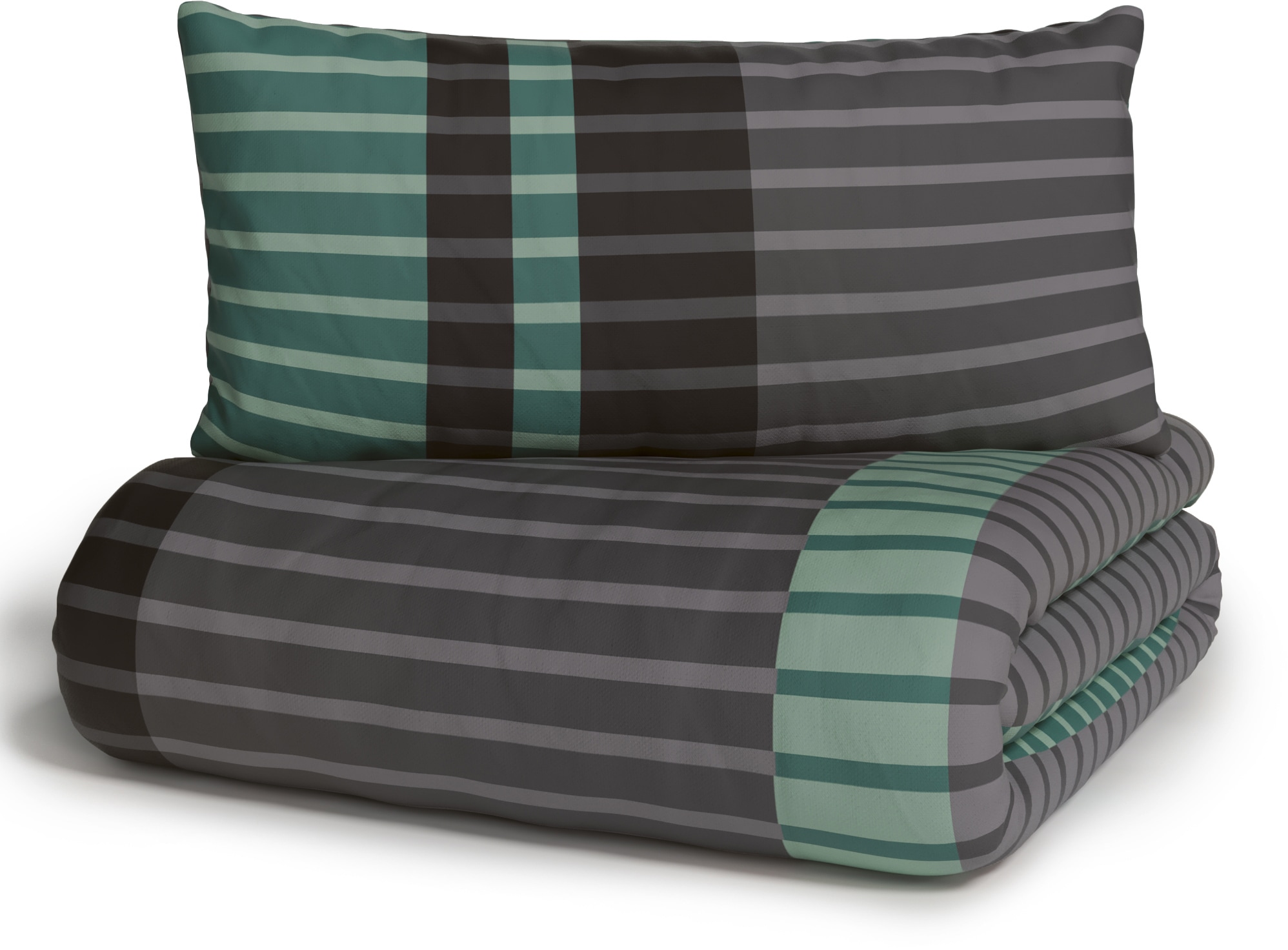 my home Bettwäsche »Philine« 2 Stk. tlg. mit modernen Streifen, Bettwäsche aus Baumwolle, ab Gr. 135x200 cm