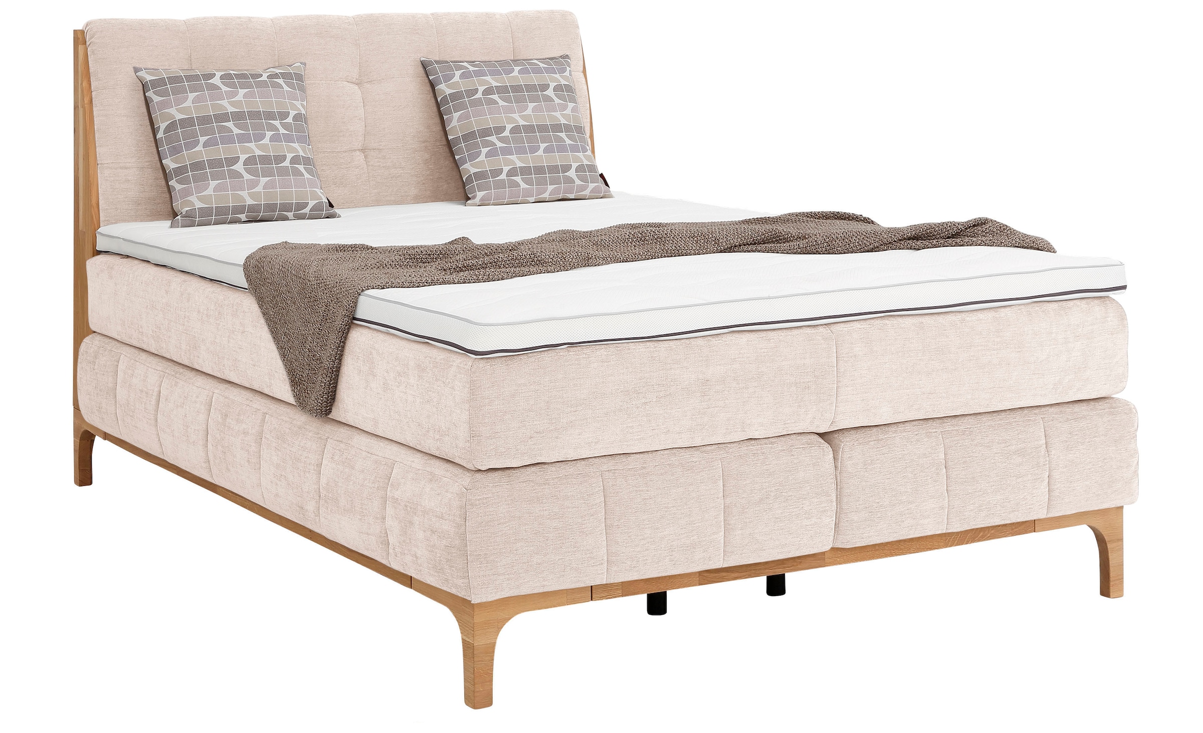 OTTO products Boxspringbett »Jelle«, (5 St.), zertifizierte, recycelte Bezugsstoffe, verschiedene Ausführungen