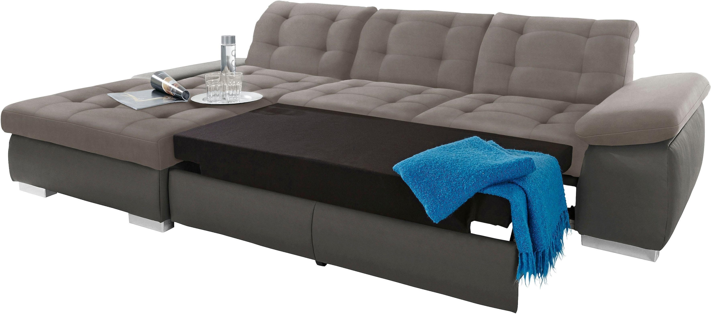 sit&more Ecksofa »Ontario L-Form«, XXL, wahlweise mit Bettfunktion