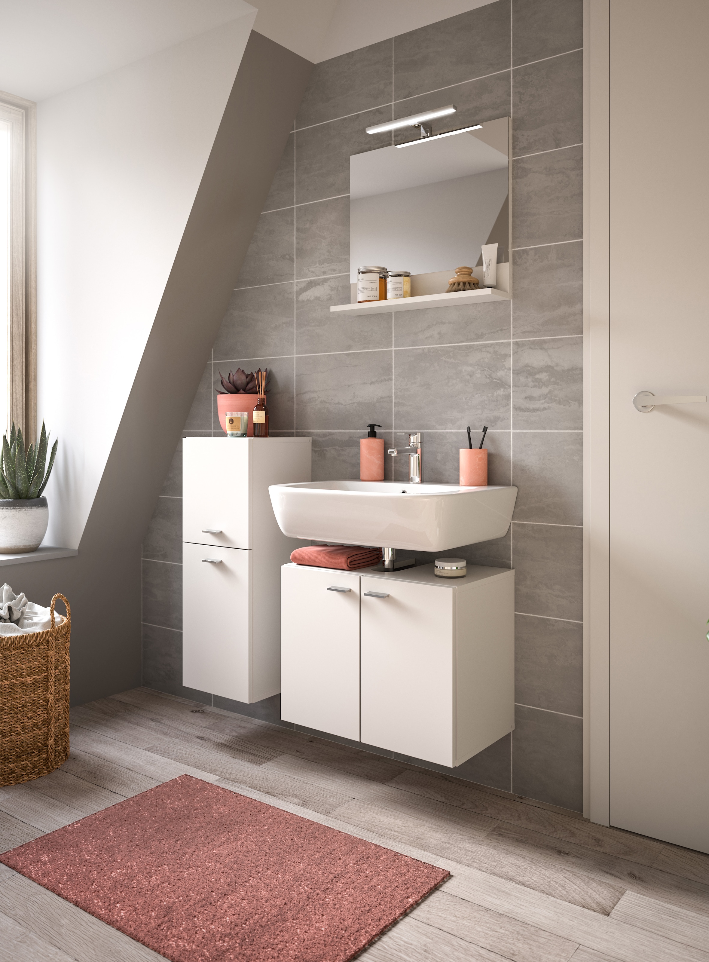 welltime Badmöbel-Set »Tampa, Breite 102cm, 3-teilig«, (3 St.), Waschbecken günstig online kaufen