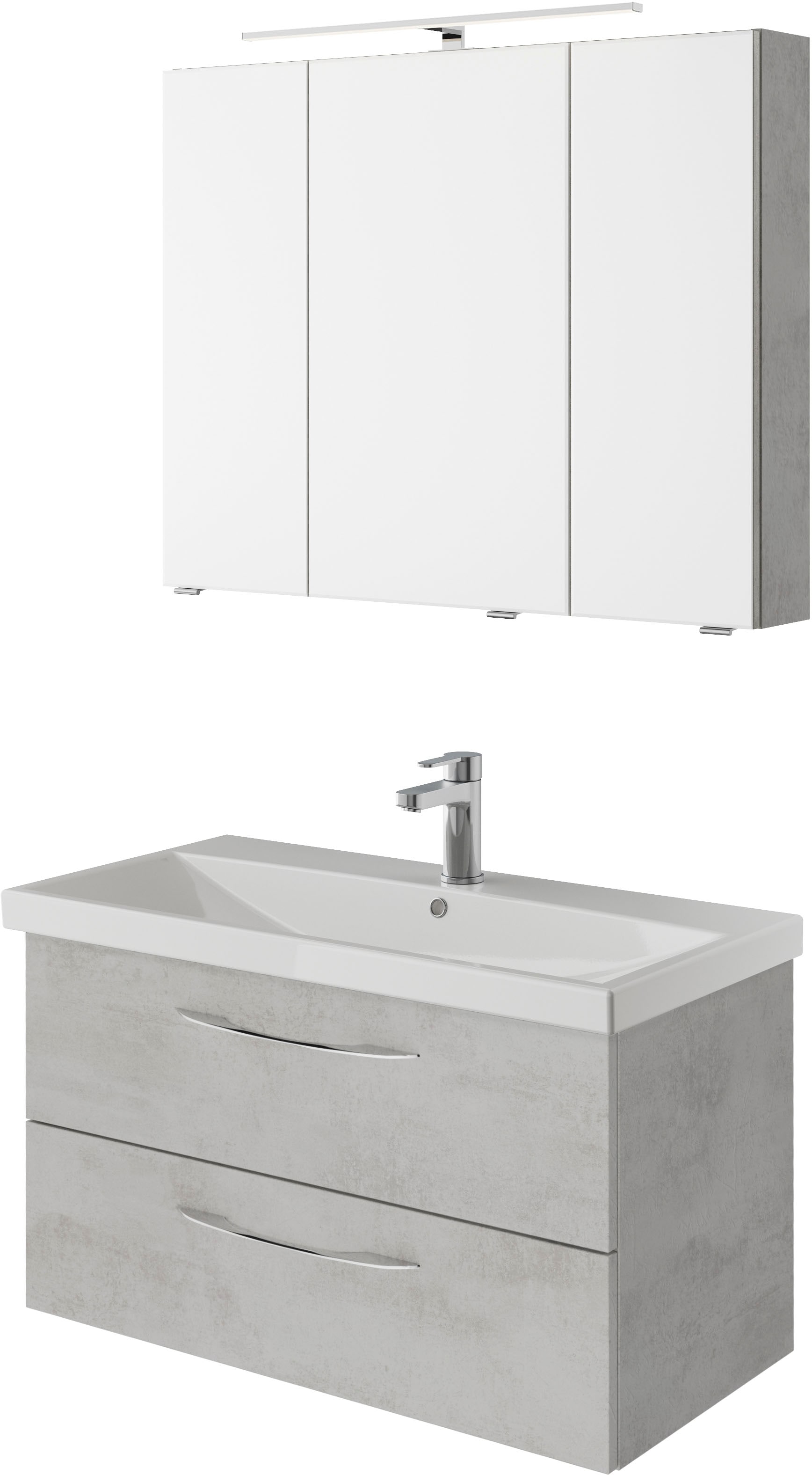 Saphir Badmöbel-Set »Serie 4035 2-teilig, Keramikwaschtisch mit LED-Spiegel günstig online kaufen