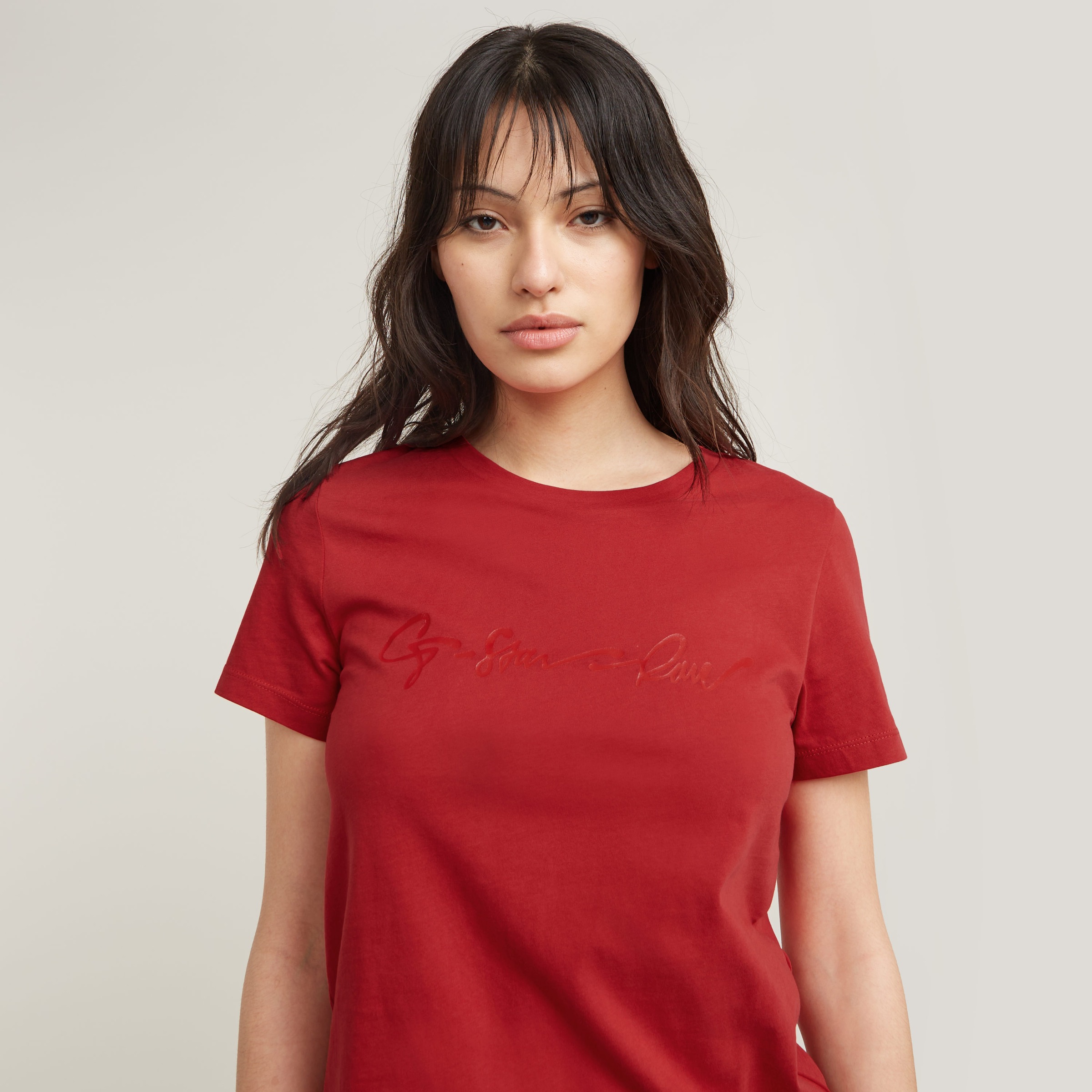 G-STAR T-Shirt »G-Script Shiny R« mit Ton-in-Ton Schriftzug