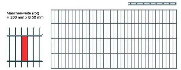 Peddy Shield Doppelstabmattenzaun 103 cm hoch, 5 Matten für 10 m Zaun, ohne Pfosten