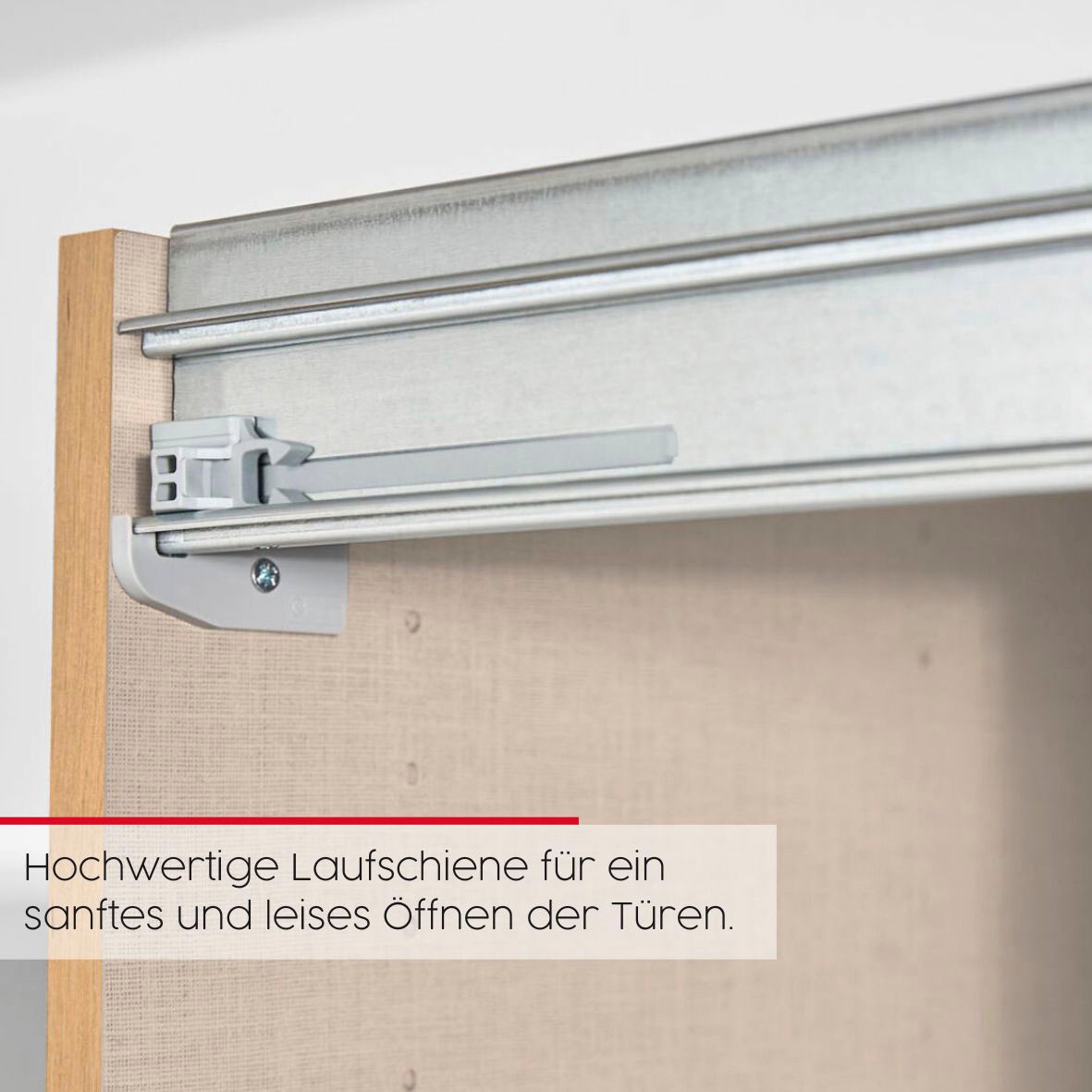 rauch Schwebetürenschrank »Kleiderschrank Schrank Garderobe Wäscheschrank TEGIO«, mit hochwertigen Holzdekoraufleistung und Glasfront MADE IN GERMANY