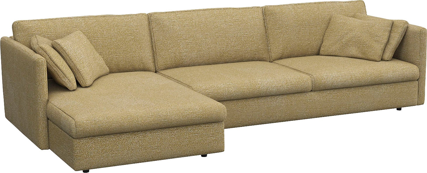 FLEXLUX Ecksofa »Lovane«, Weich & anschmiegsam, große Sitztiefe auf Kaltschaum, Dekokissen inkl.