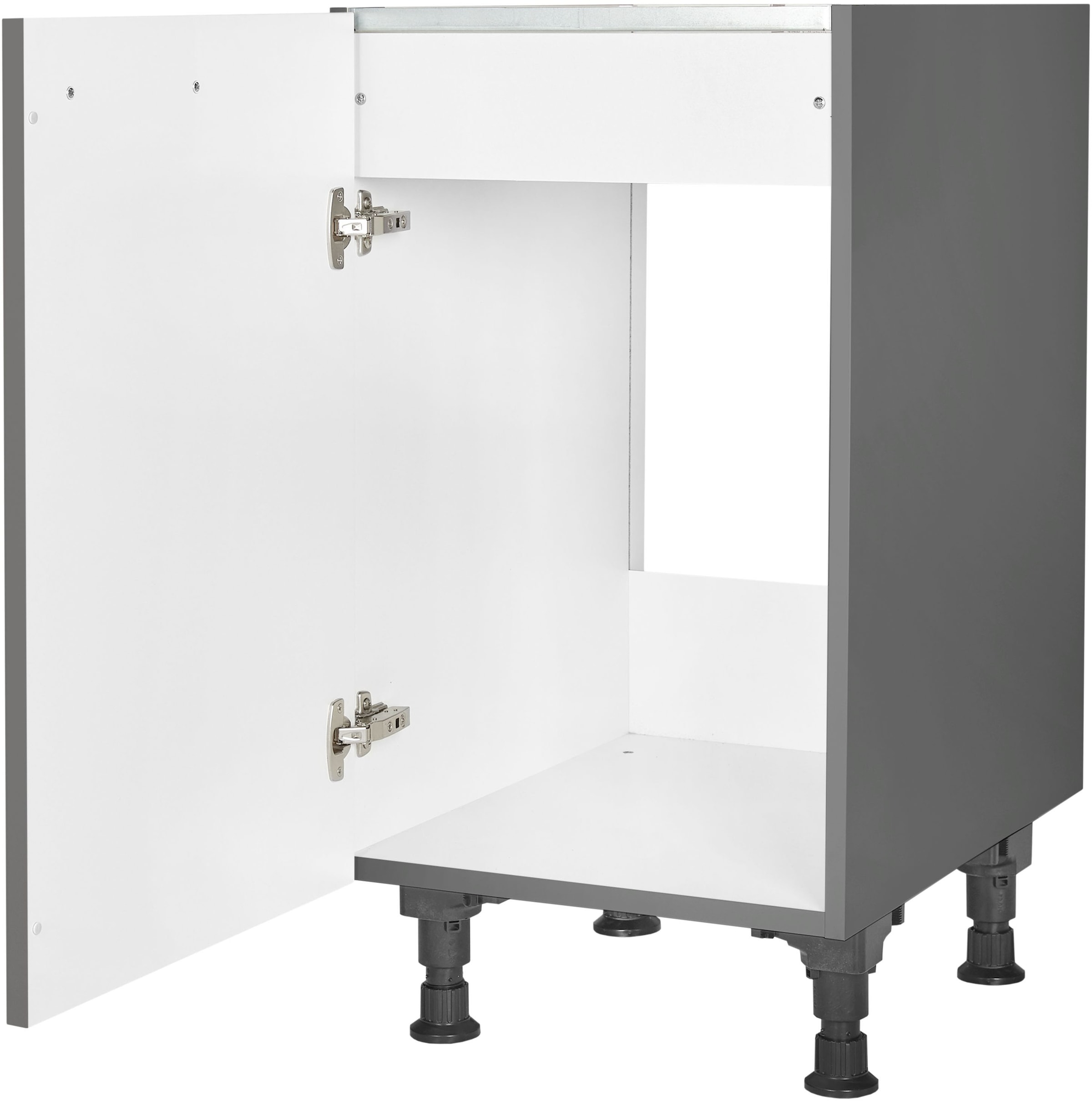 nobilia® Spülenschrank »"Flash", Ausrichtung wählbar, vormontiert, in den Breiten« 45 und 60 cm, mit höhenverstellbaren Sockelfüßen