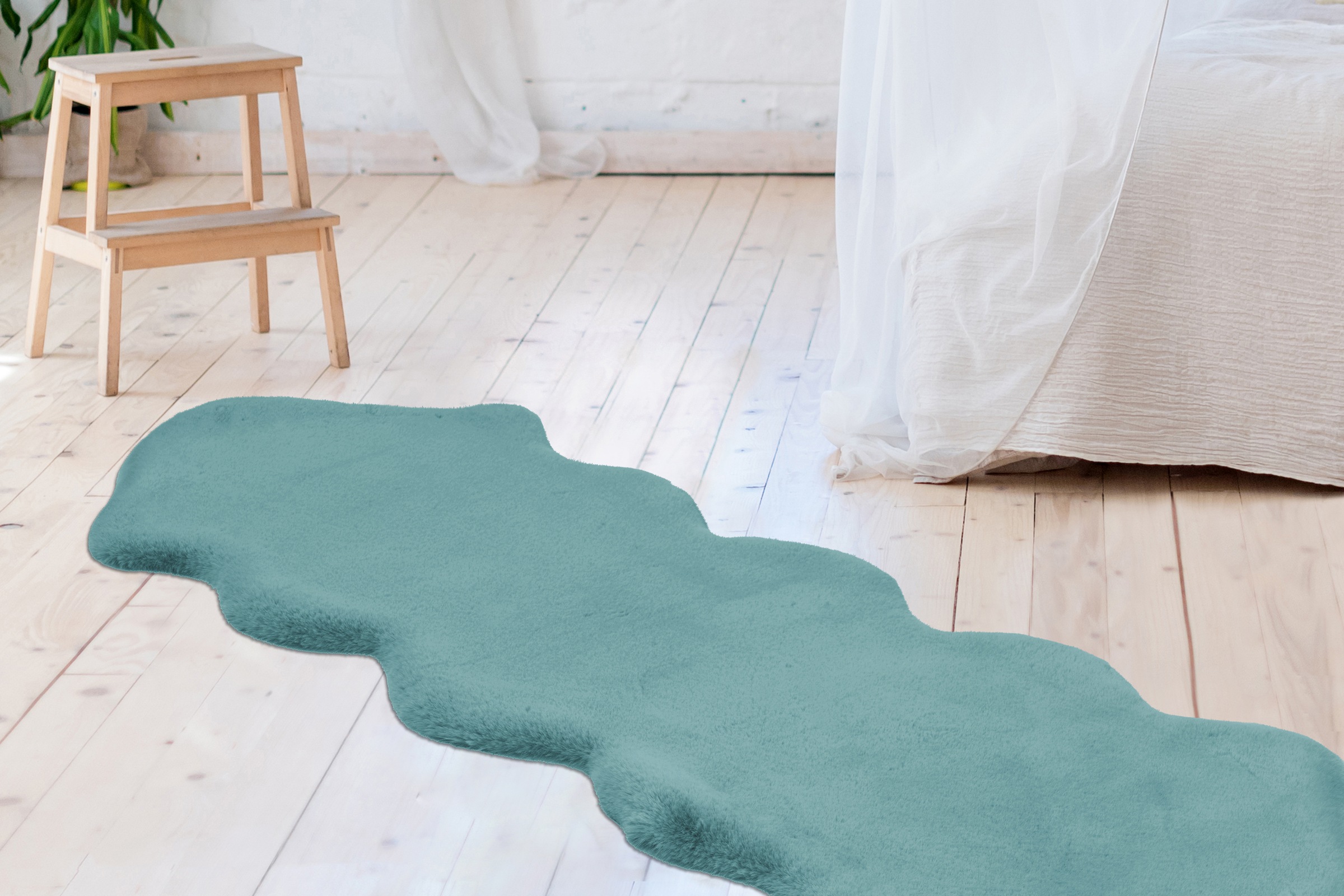 Arte Espina Fellteppich "Rabbit 300" fellförmig 35 mm Höhe Kunstfell, Kanin günstig online kaufen