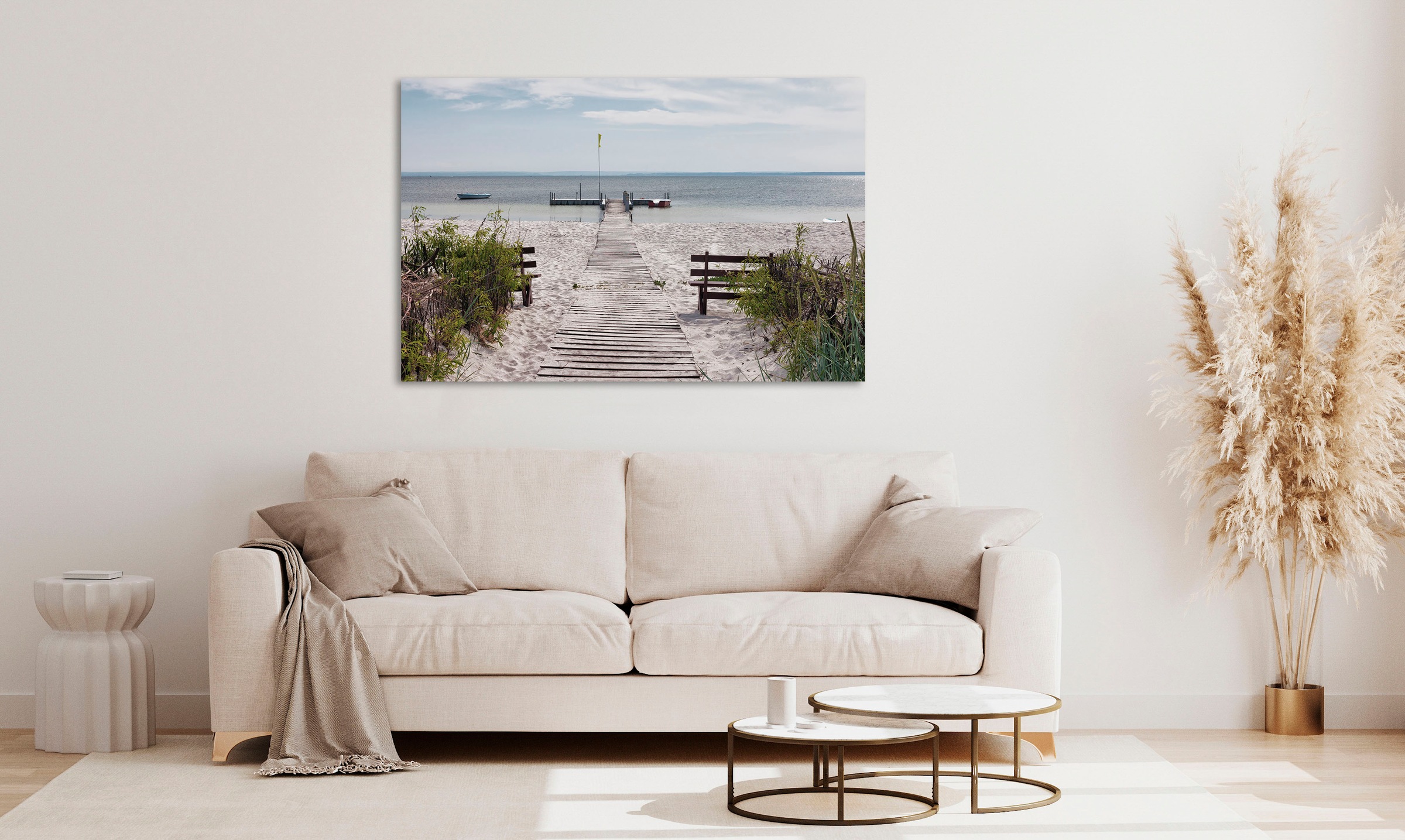 queence Acrylglasbild »Erlos«, Strand-Himmel-Düne-Deutschland-Gräser-Meer-M günstig online kaufen