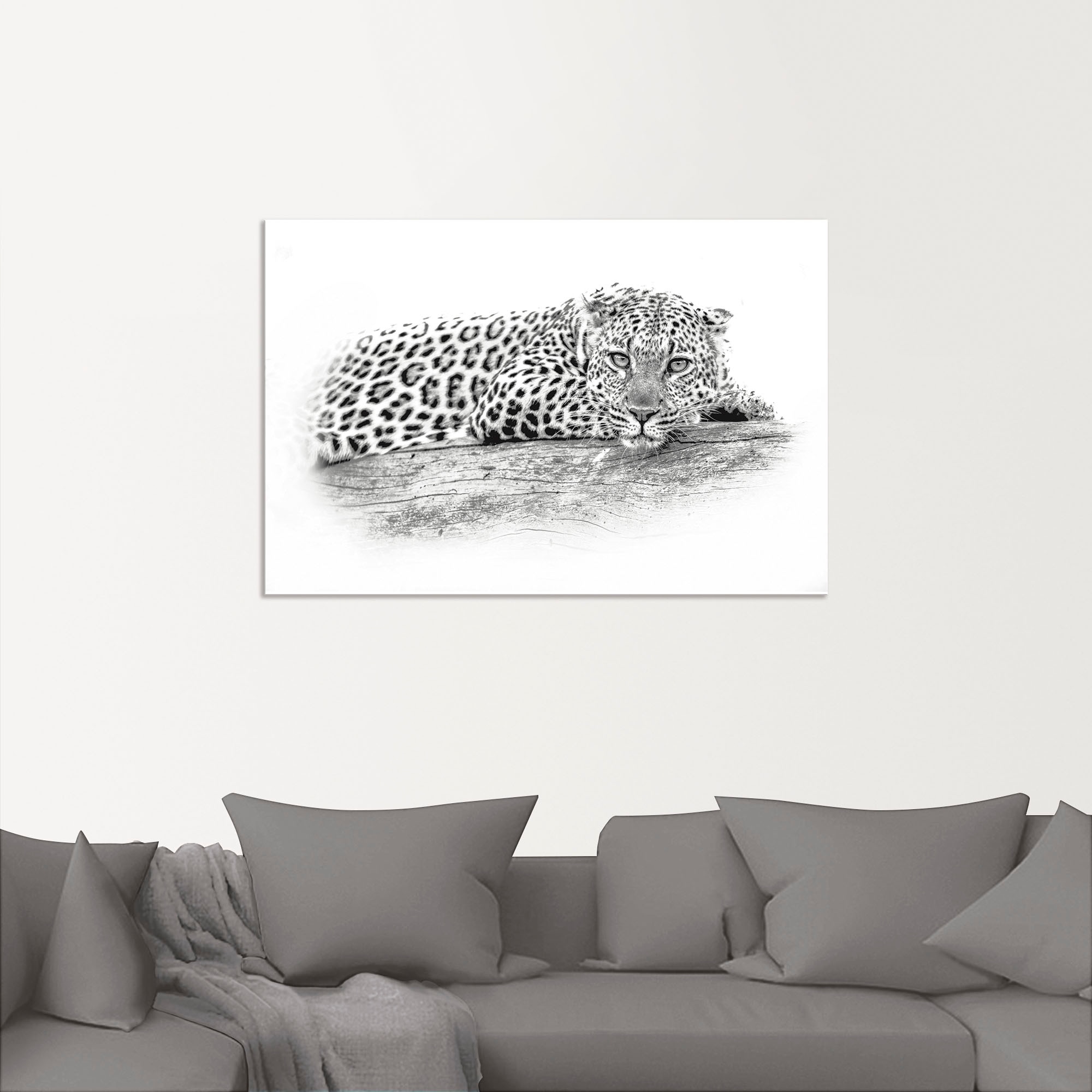 Artland Wandbild »Leopard High Key Optik«, Wildtiere, (1 St.), als Alubild, günstig online kaufen