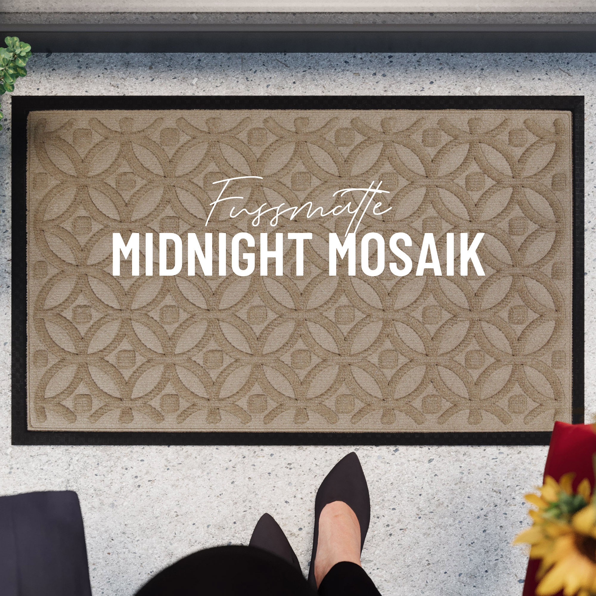 Wecon home Fußmatte »Midnight Mosaic«, rechteckig, 4 mm Höhe, pflegeleicht, günstig online kaufen
