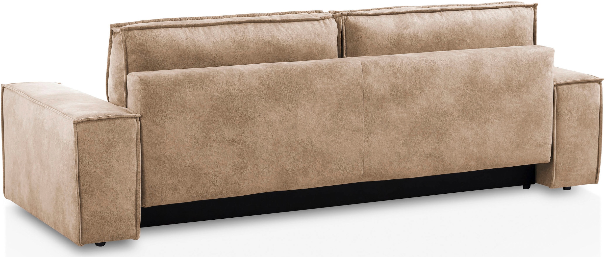 Home affaire 3-Sitzer »SHERWOOD Schlafsofa (257cm) Cord, Samtvelours, Vintage-Lederoptik«, Schlaffunktion mit Bettkasten (ca. 136/200cm)