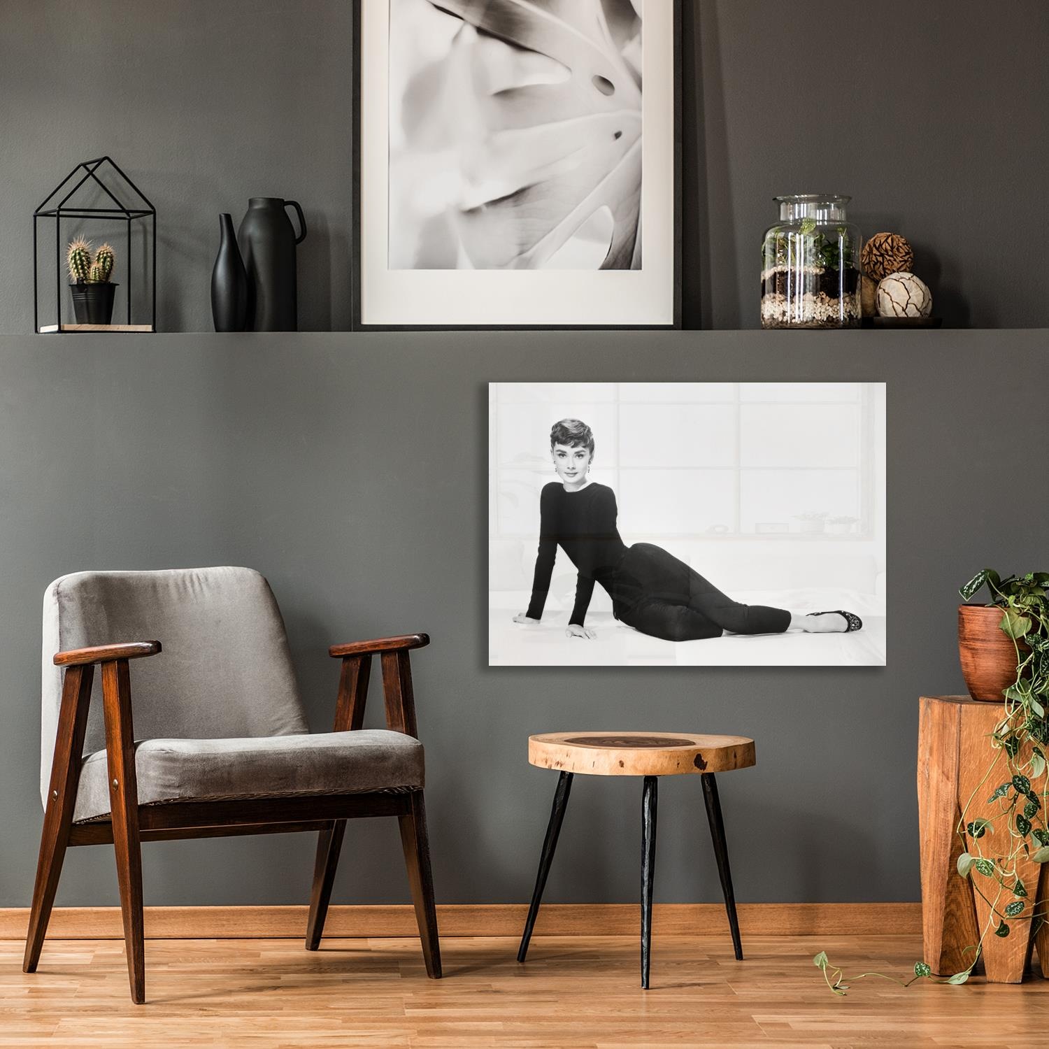 queence Acrylglasbild »Audrey Hepburn«, Schwarz-Weiß-Frau-Stars-Portrait-Fo günstig online kaufen