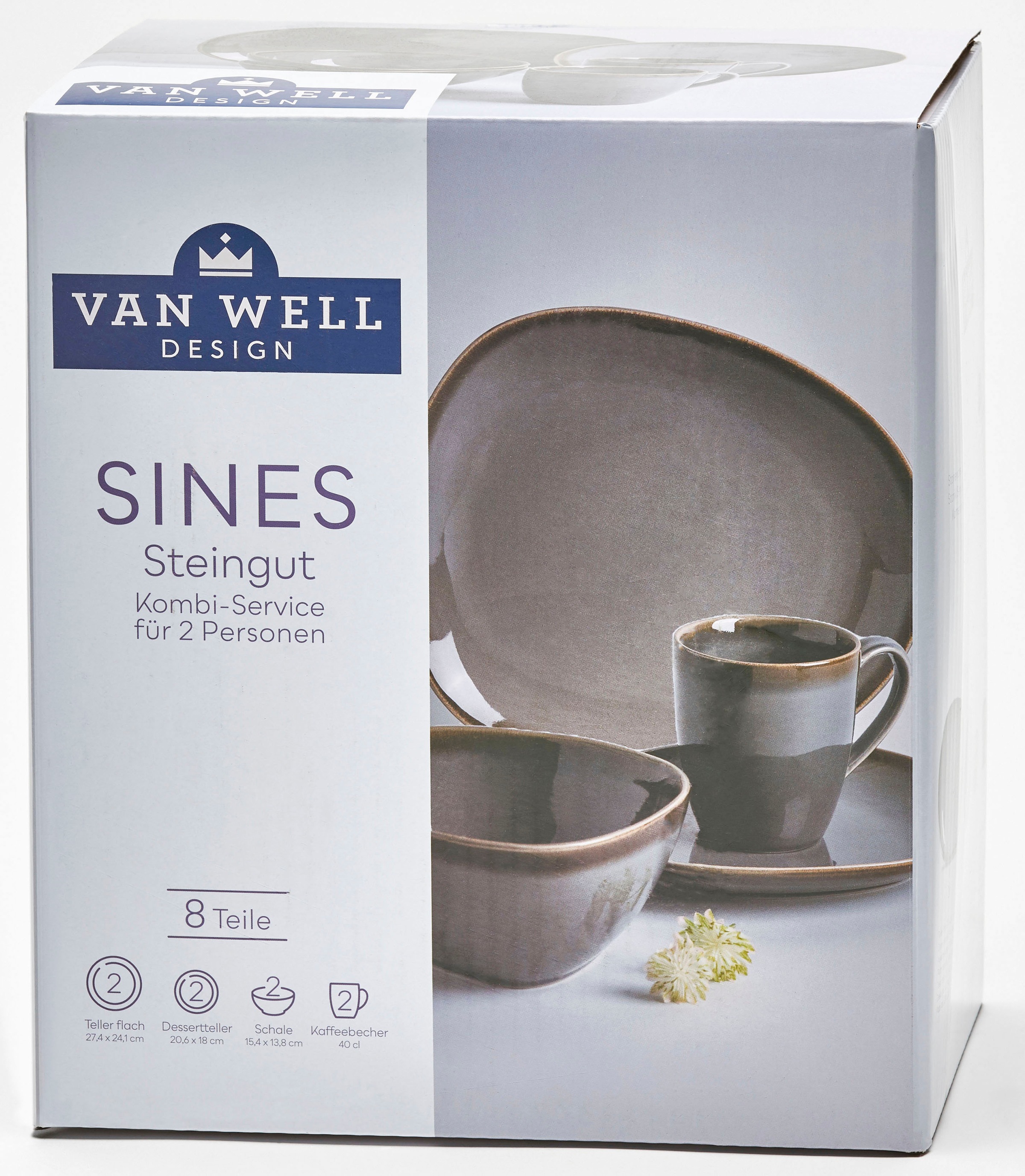 van Well Geschirr-Set »Sines«, (Set, 8 tlg.), robust, perfekt für den täglichen Gebrauch