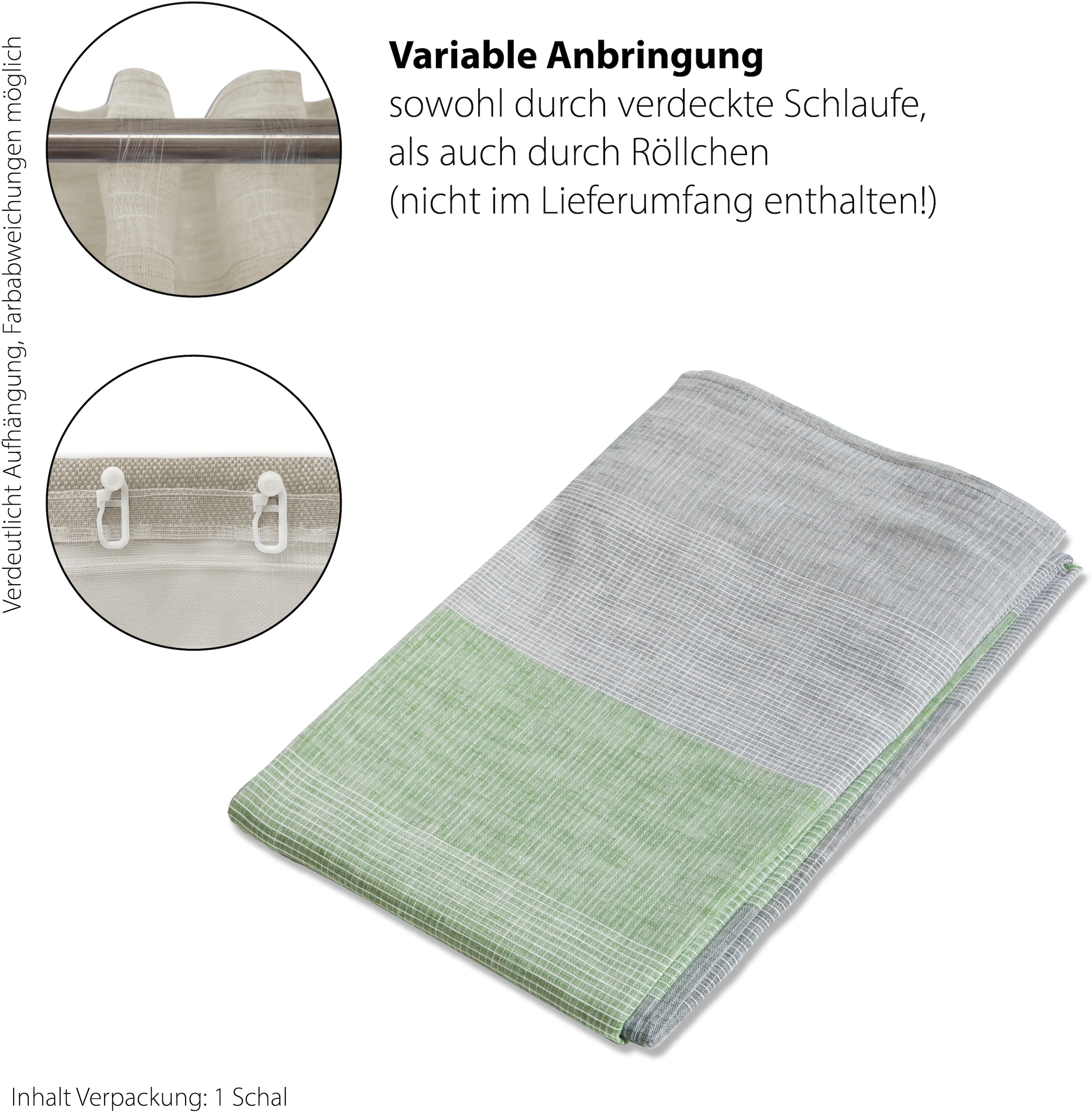 HOMING Gardine »Daniko«, (1 St.), Streifen, modern, Farbverlauf, Wohnzimmer, Schlafzimmer