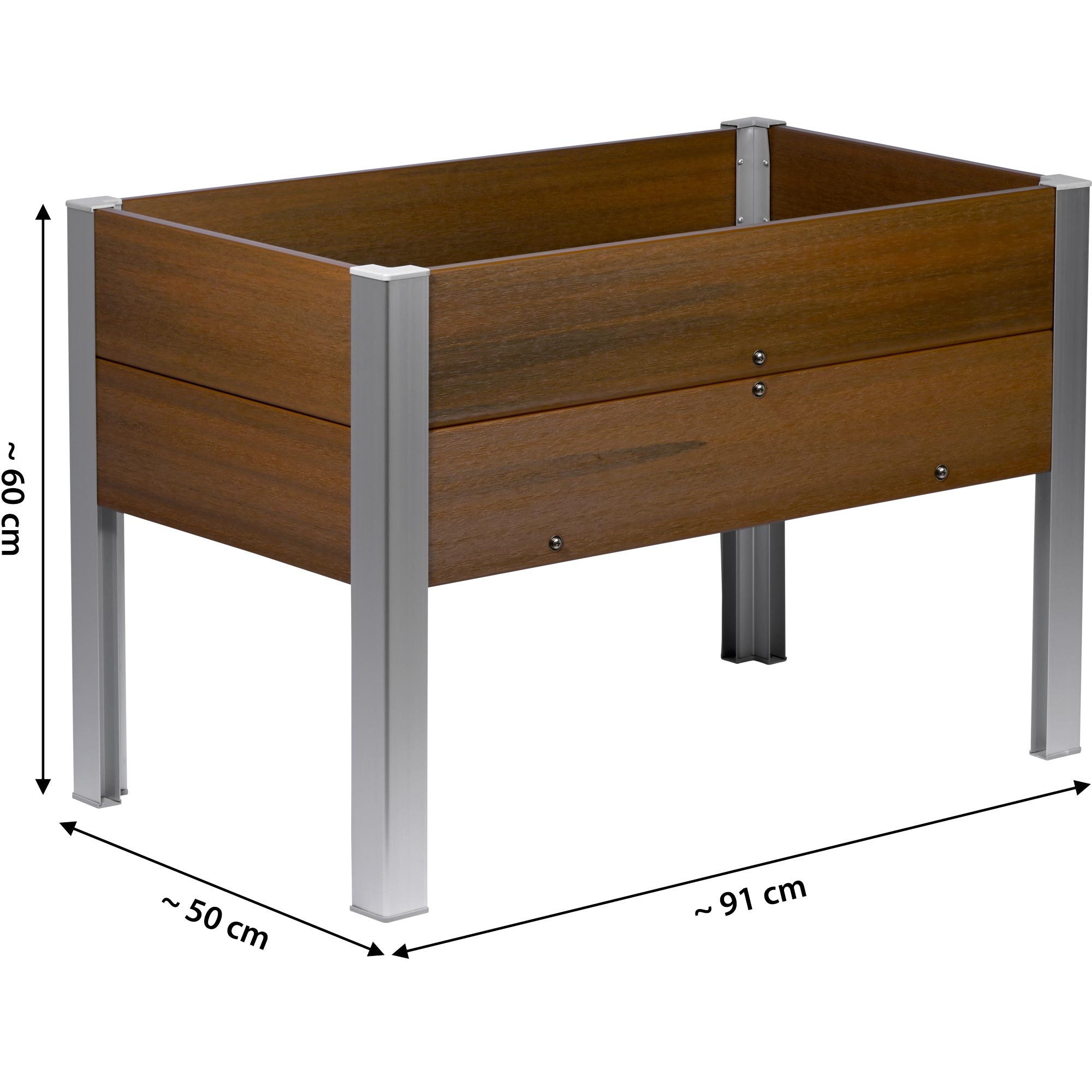 dobar Hochbeet »WPC, auf Stelzen, Teak« ca. 91 x 50 x 60 cm (L x B x H) groß und ca. 17 kg