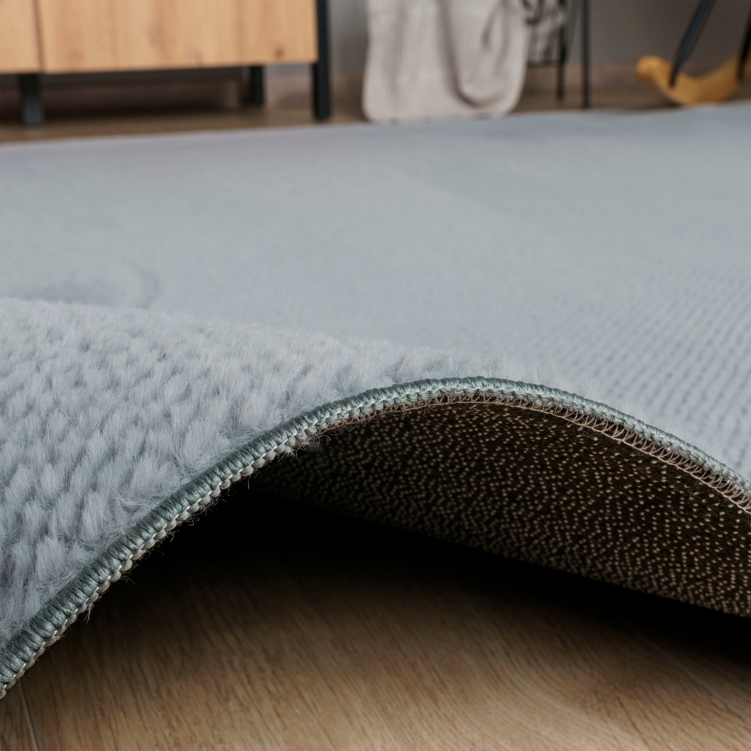 Teppich »Ciney«, rechteckig, 16 mm Höhe, Kurzflor, Hoch-Tief Effekt, Uni Farben, Scandi Design, besonders weich