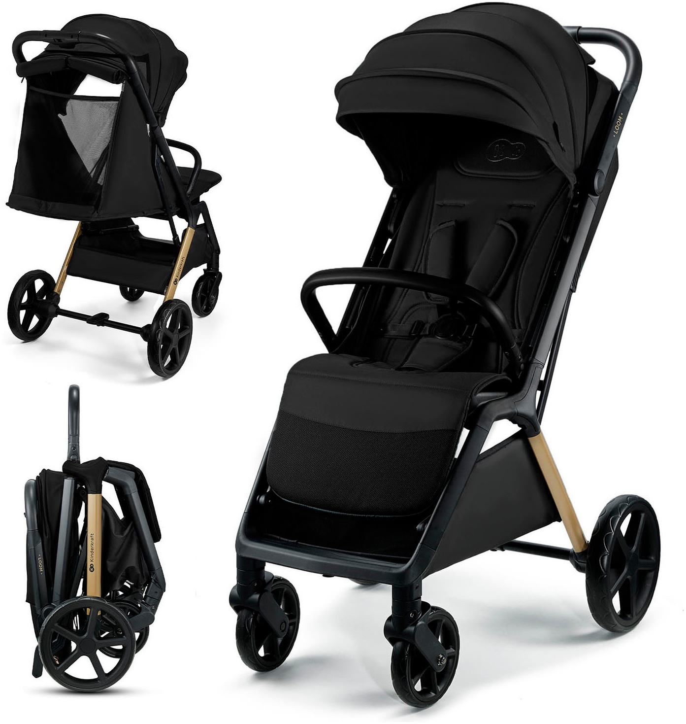 KINDERKRAFT Kinder-Buggy »LOOM« 27 kg schwarz