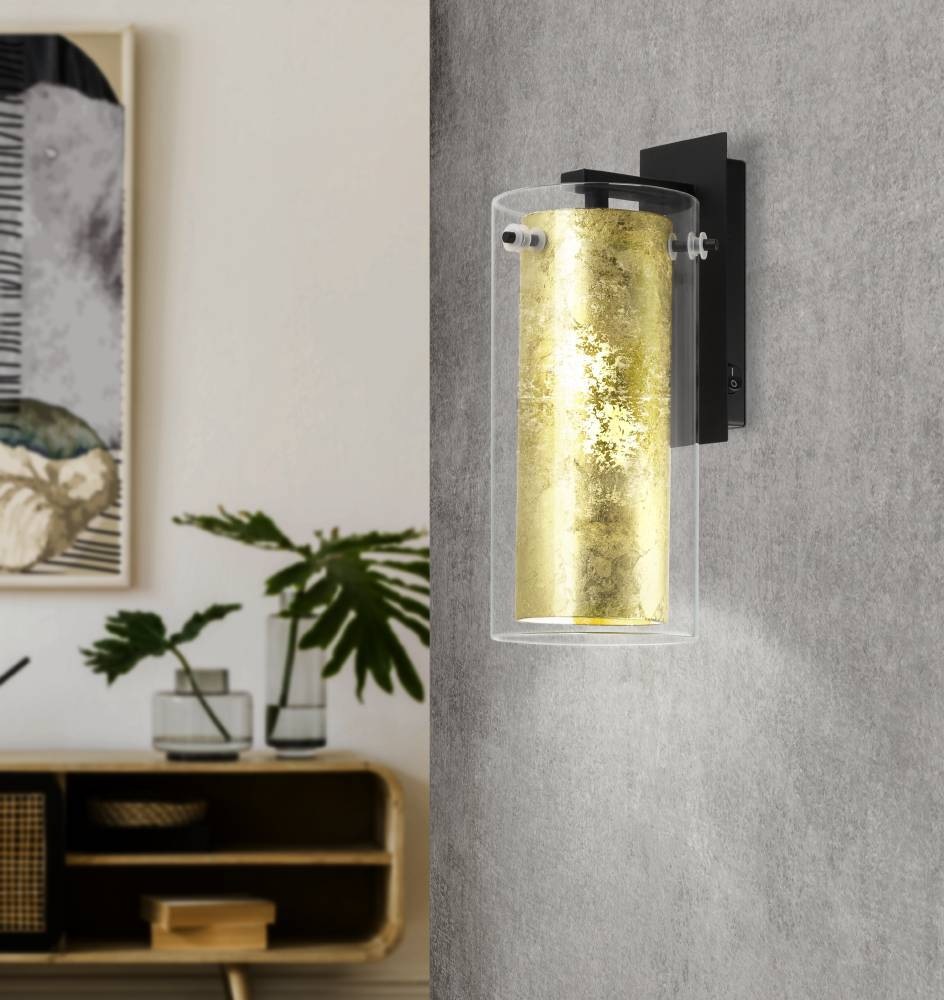 EGLO Wandleuchte »PINTO GOLD«, 1 flammig, Leuchtmittel E27   ohne Leuchtmit günstig online kaufen